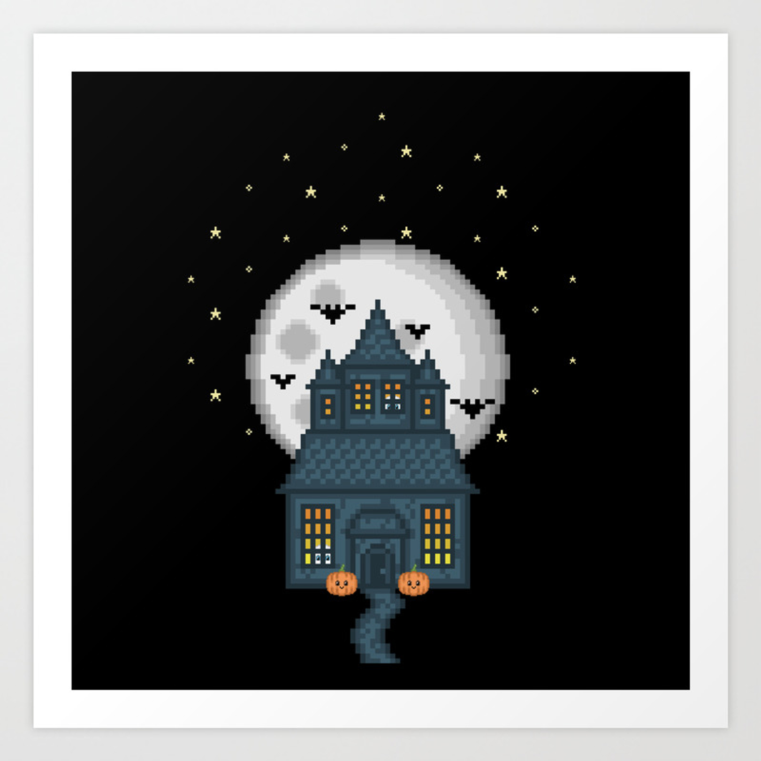 A Halloween Pixel House Wallpapers