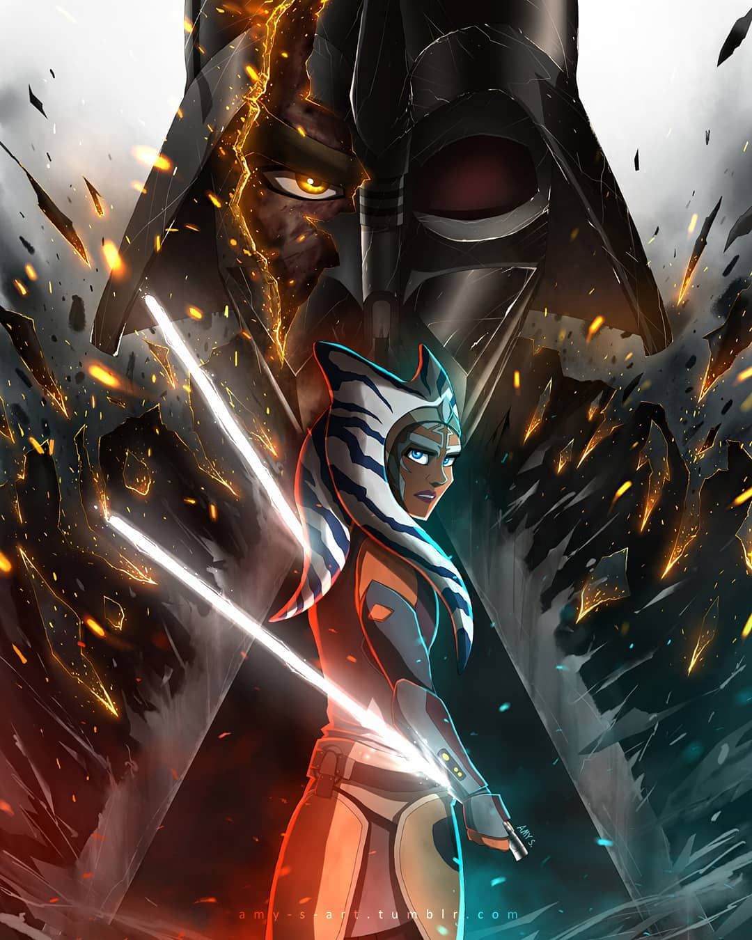 Ahsoka Tano And Anakin Skywalker Art Wallpapers