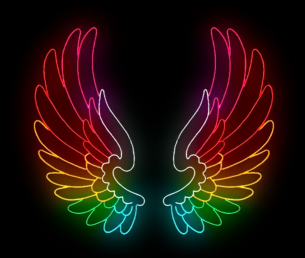 Angel Colorful Wings Wallpapers