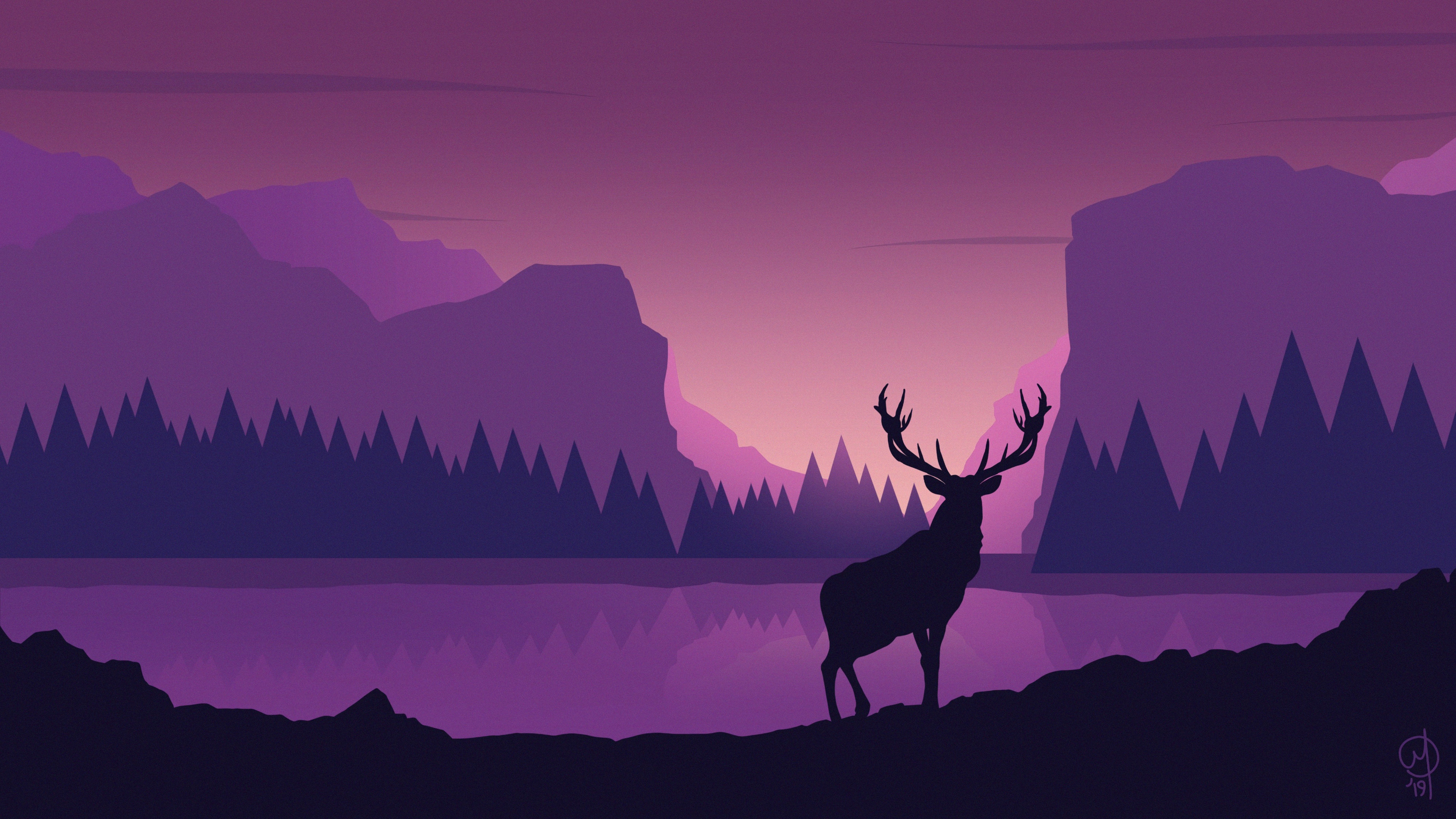 Artistic Abstract Deer Wallpapers