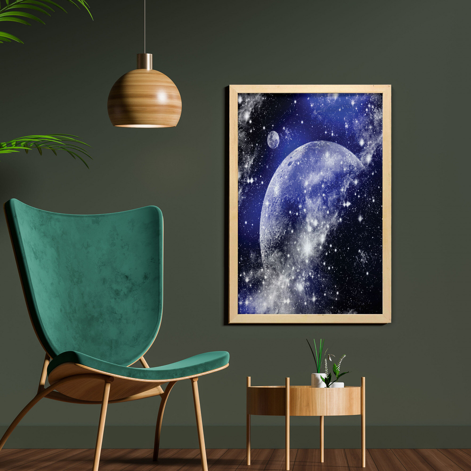 Artistic Full Moon In Starry Night Sky Wallpapers