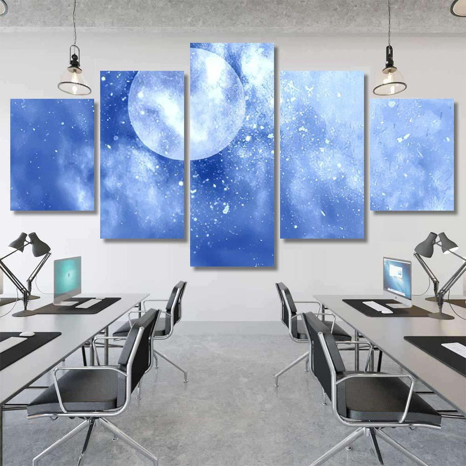 Artistic Full Moon In Starry Night Sky Wallpapers