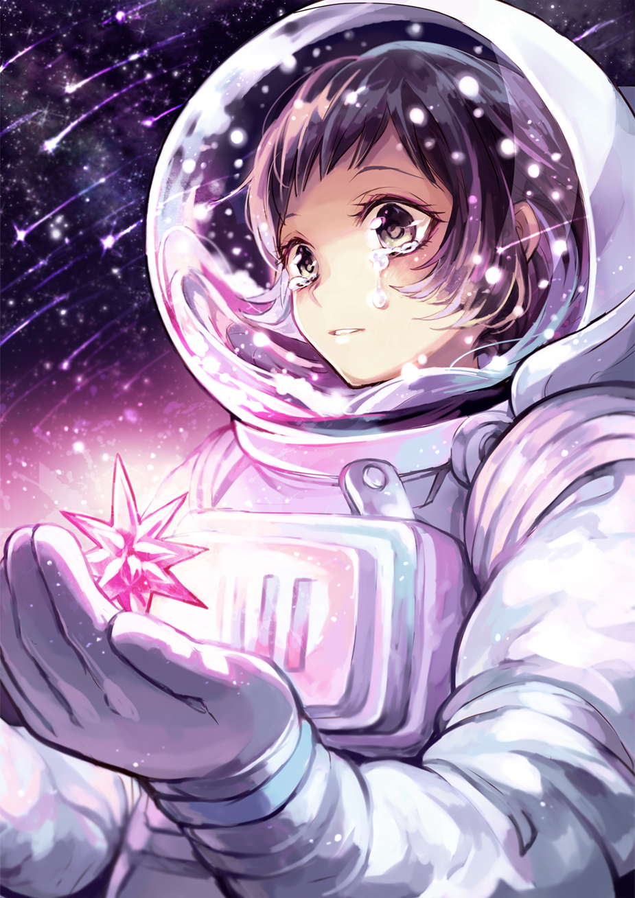 Artistic Girl Purple Space Space Suit Wallpapers