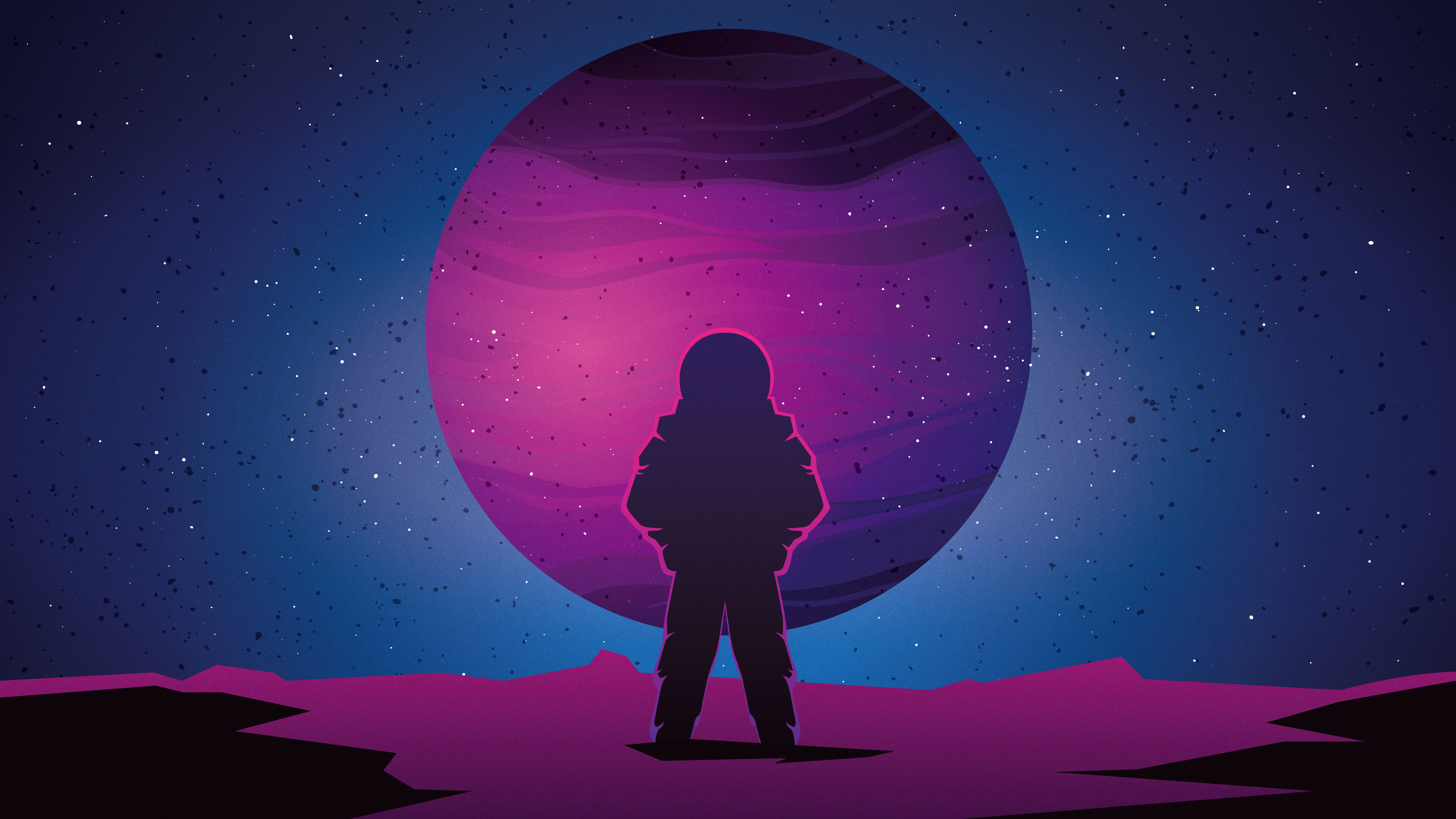 Artistic Girl Purple Space Space Suit Wallpapers
