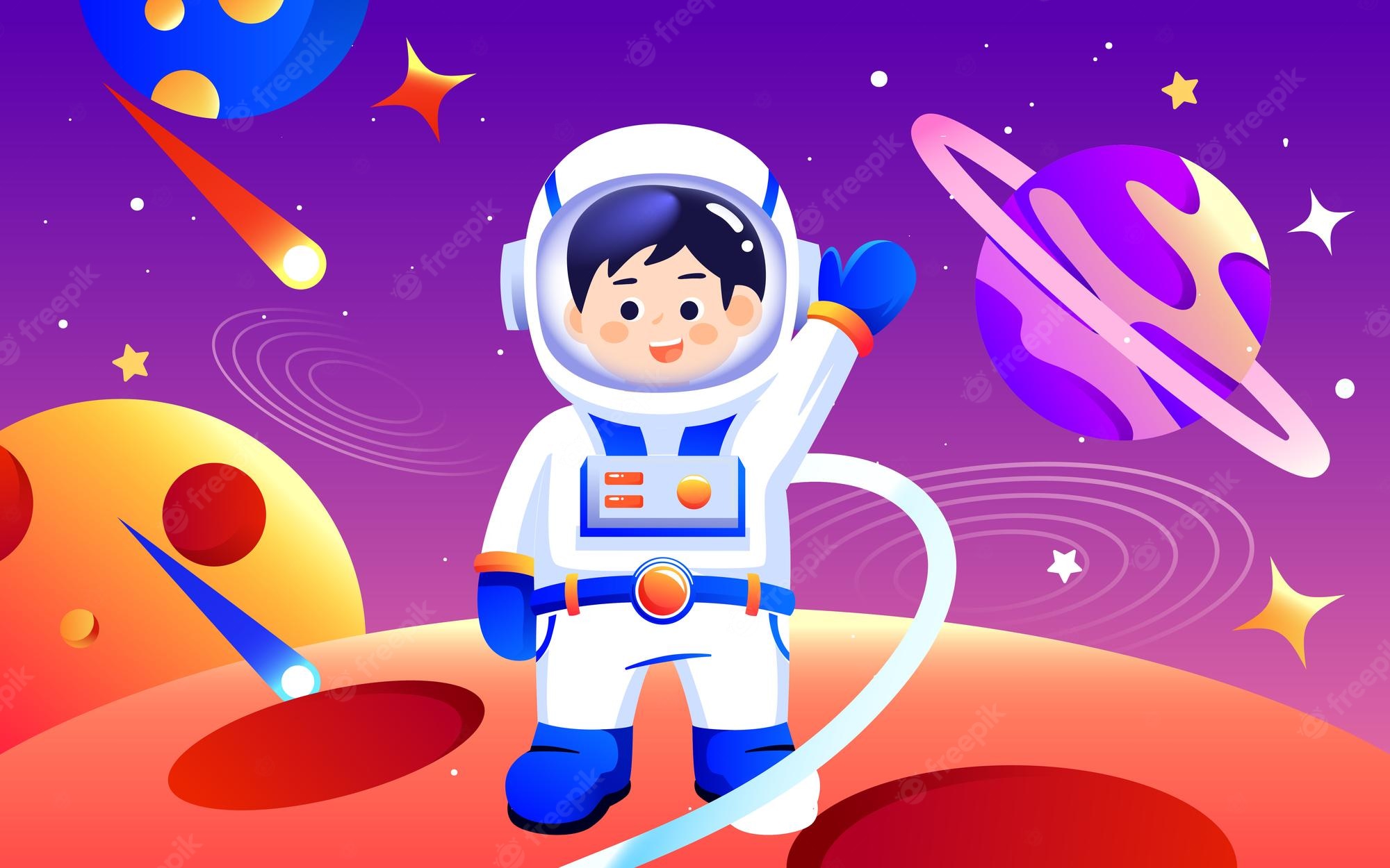 Artistic Girl Purple Space Space Suit Wallpapers