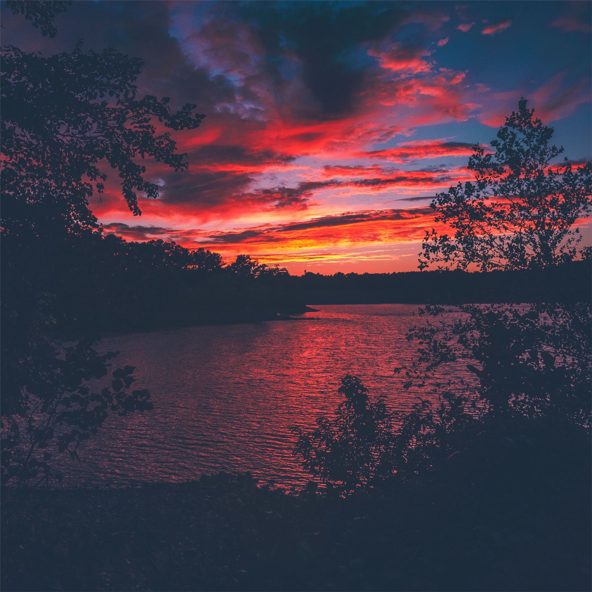 Artistic Sunset At Lake Wallpapers