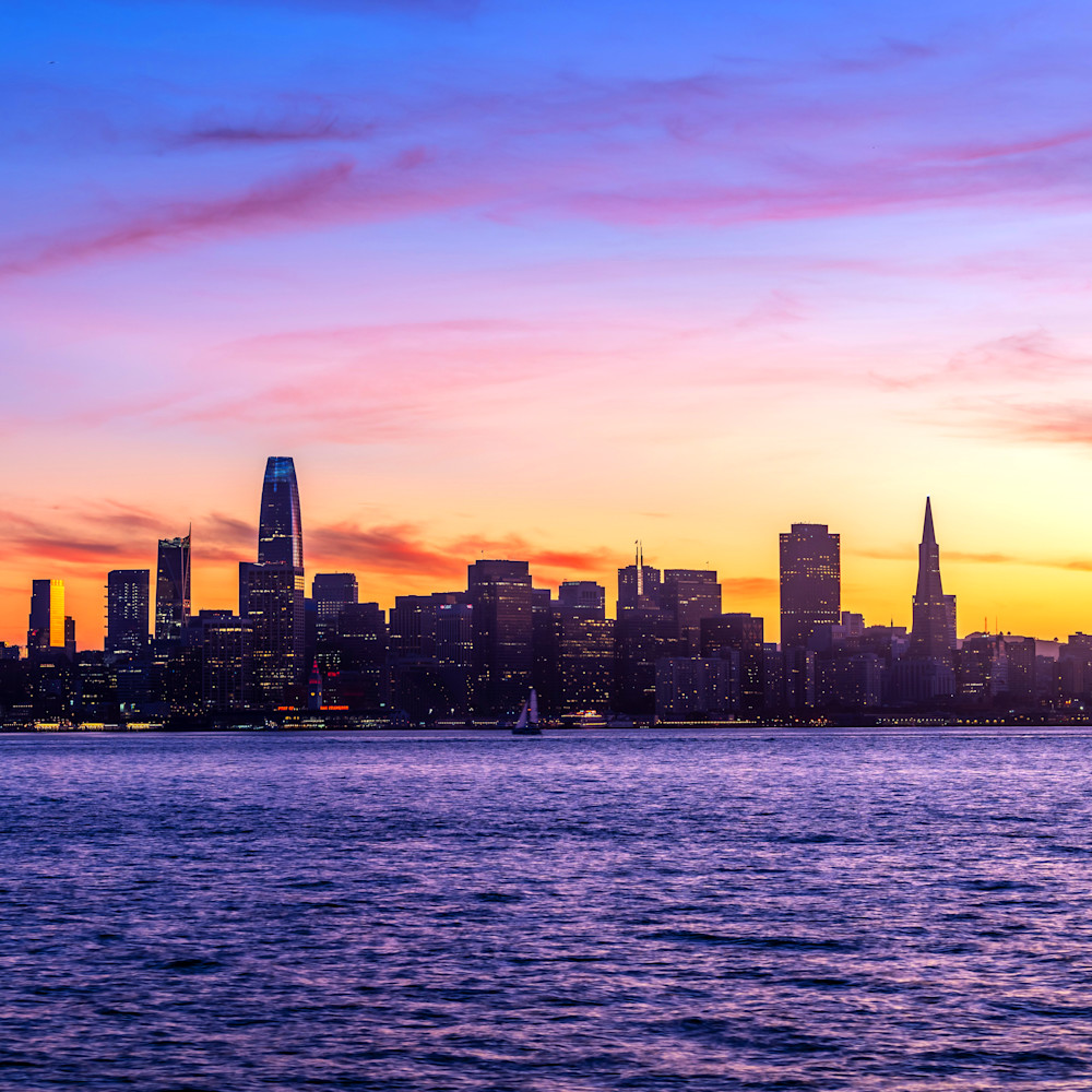 Artistic Sunset San Francisco Cityscape Wallpapers
