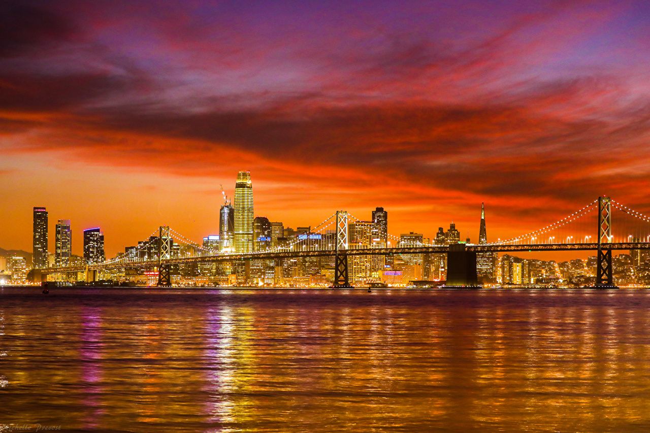 Artistic Sunset San Francisco Cityscape Wallpapers