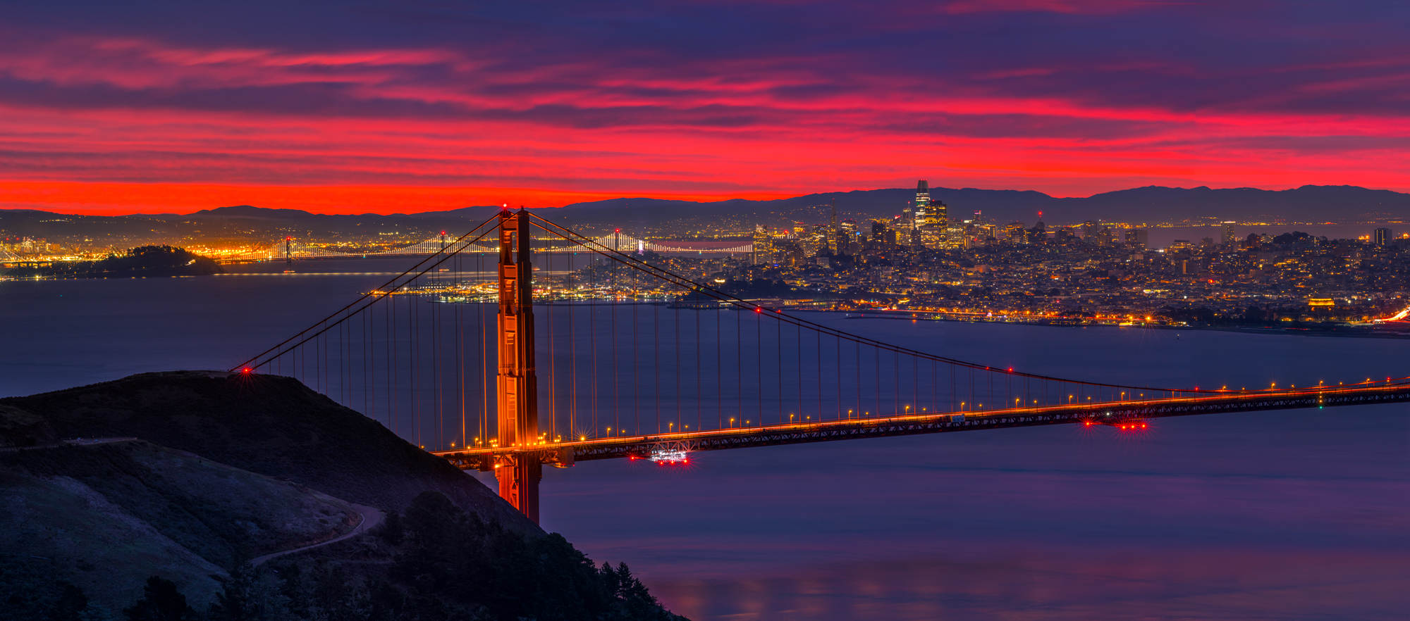 Artistic Sunset San Francisco Cityscape Wallpapers