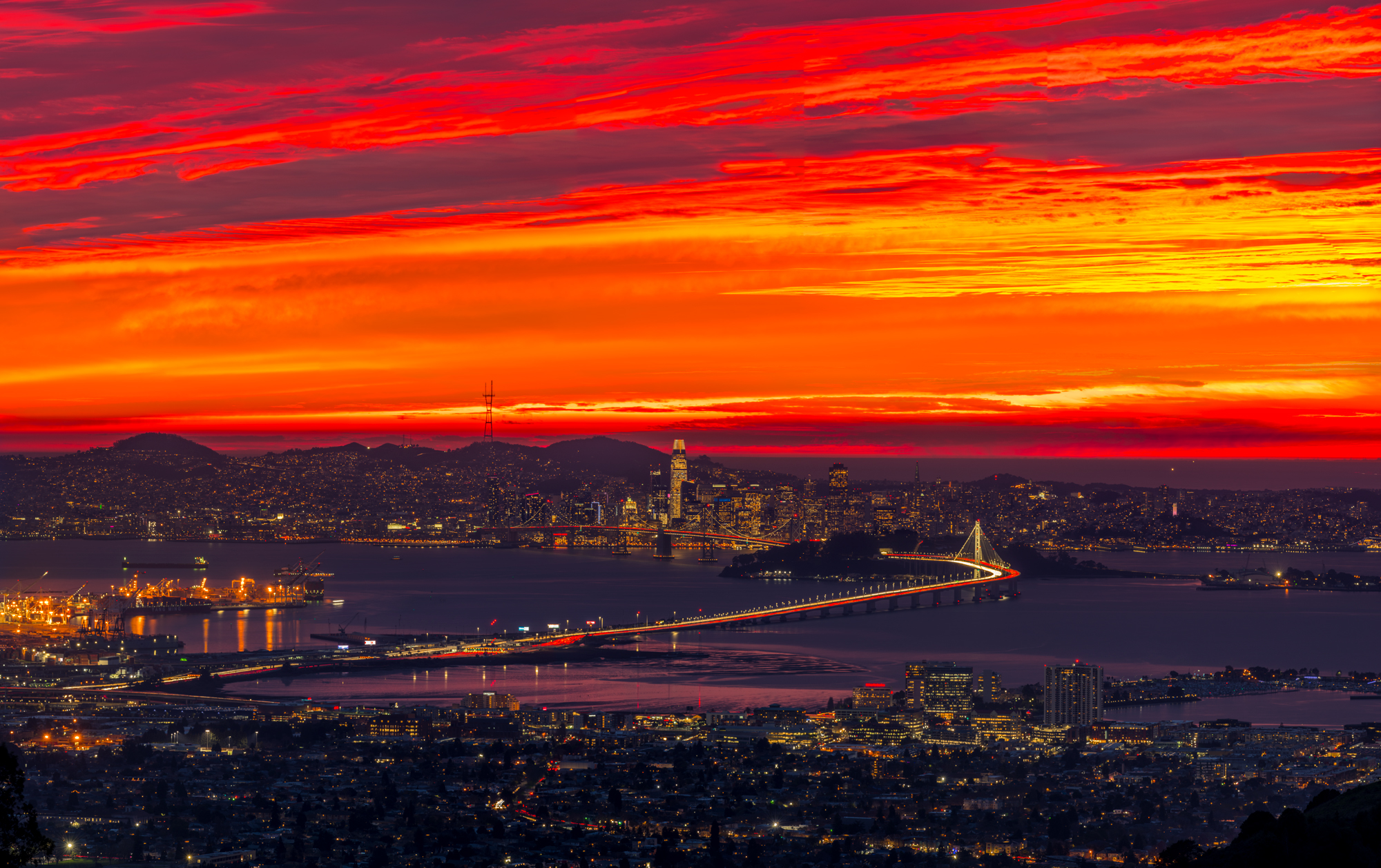 Artistic Sunset San Francisco Cityscape Wallpapers