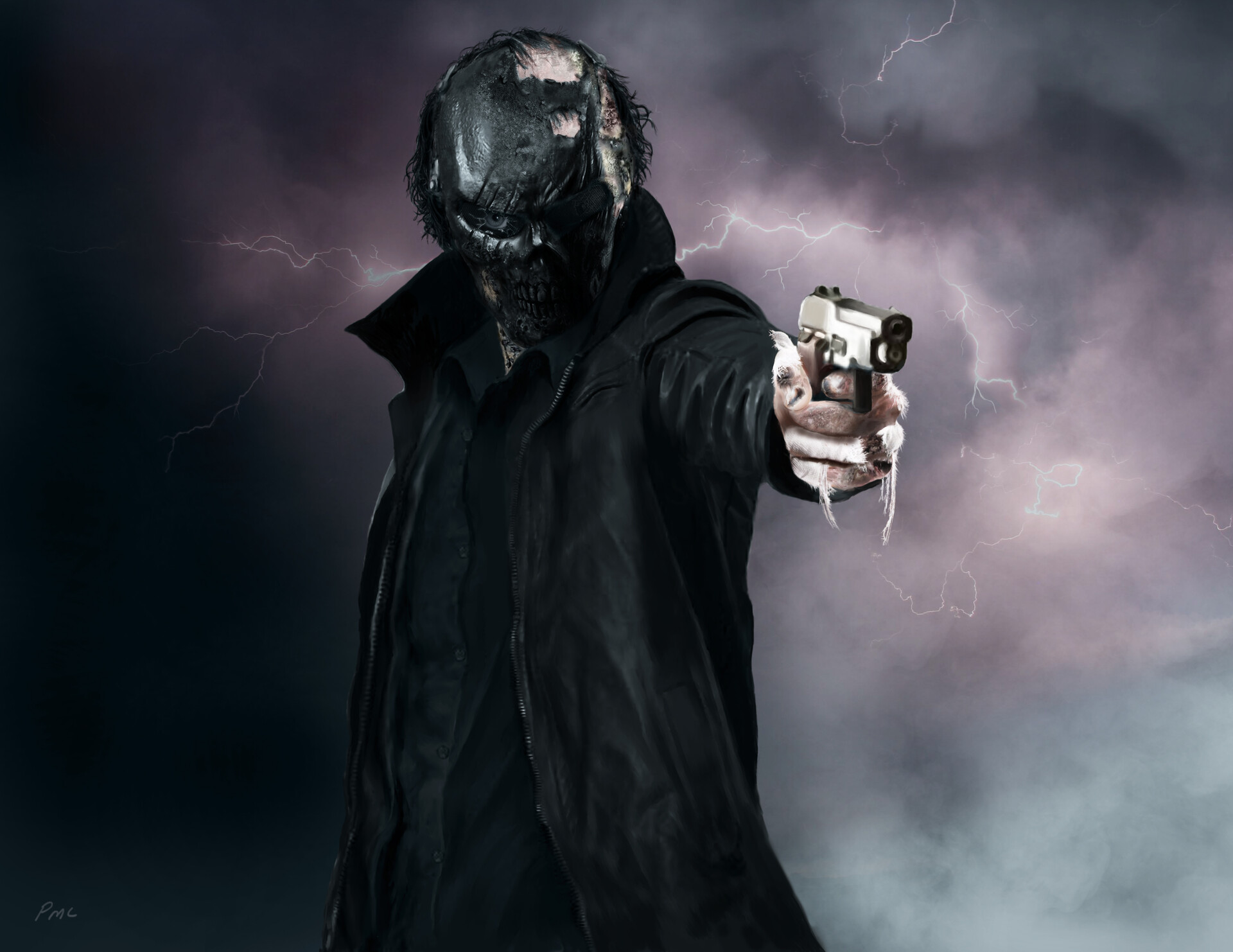 Assassin With Gas Mask 4K Dark Wallpapers