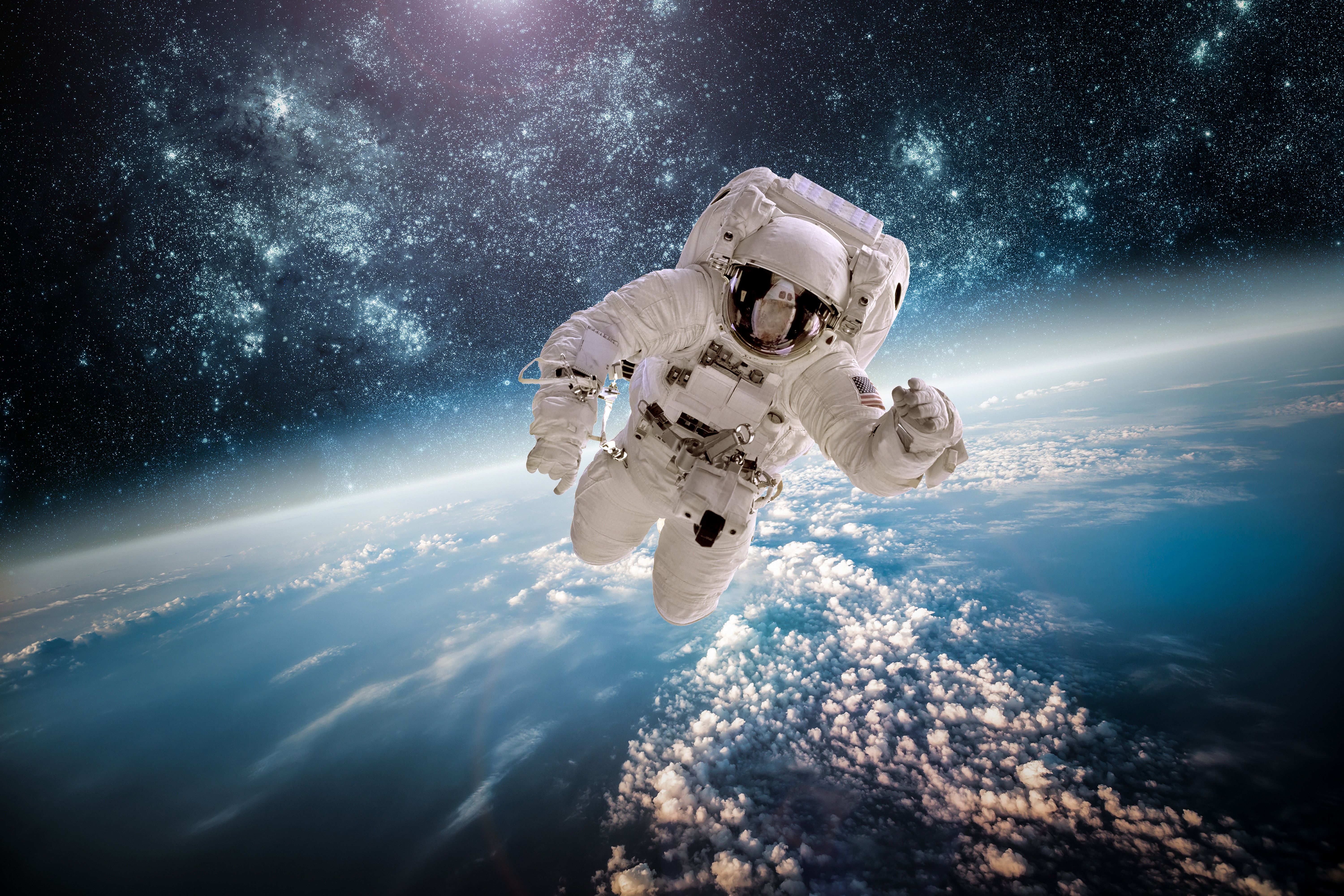 Astronaut Flying In The Space 5K Wallpapers