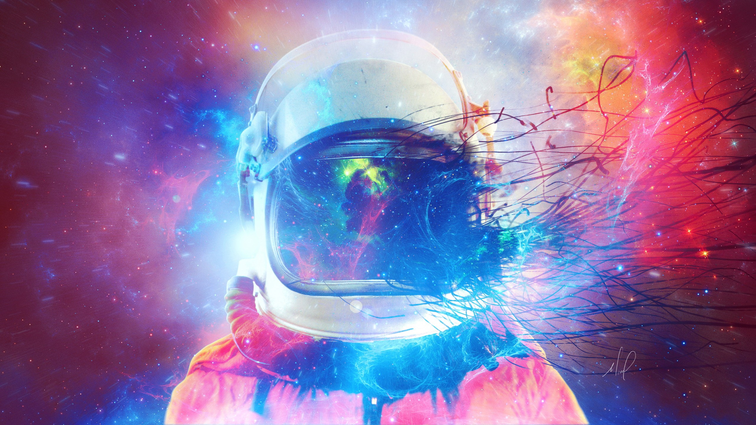 Astronaut Flying In The Space 5K Wallpapers