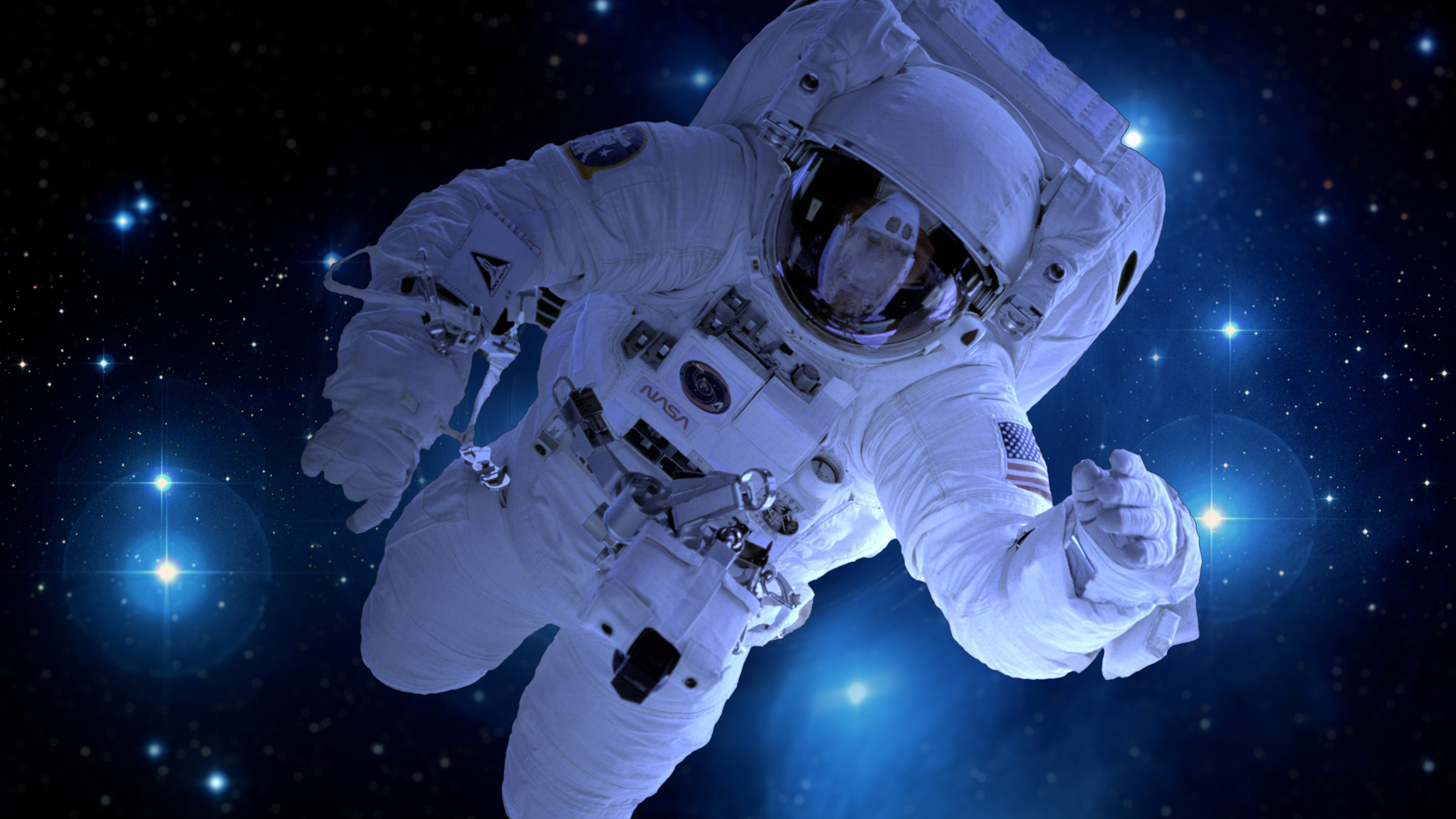 Astronaut Flying In The Space 5K Wallpapers