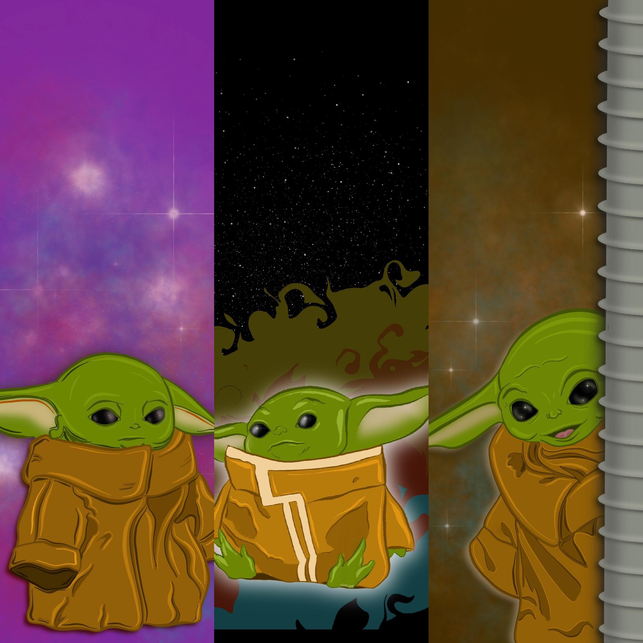 Baby Yoda And Baby Groot Art Wallpapers