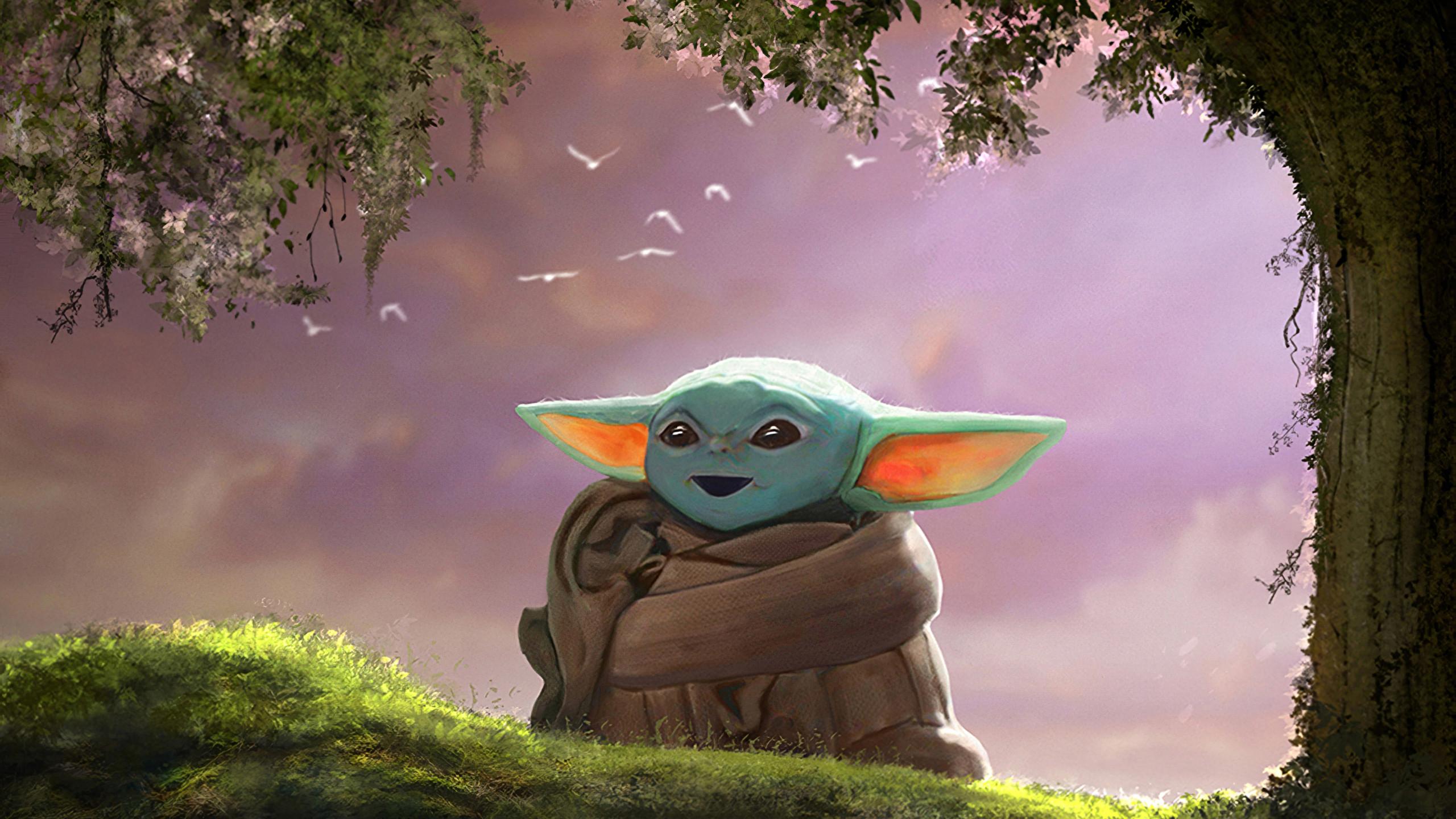 Baby Yoda And Mandalorian 4K Art Wallpapers