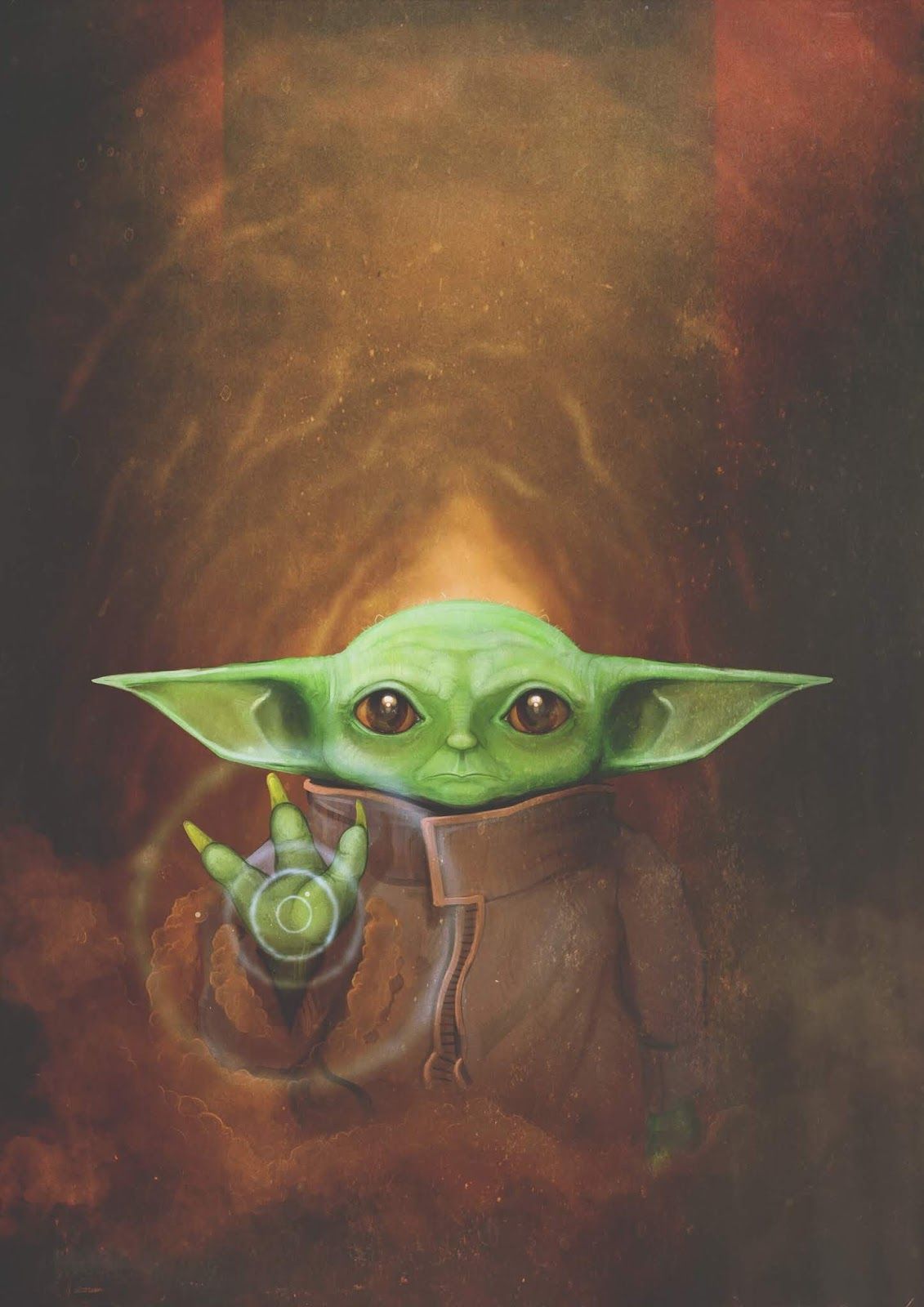 Baby Yoda And Mandalorian 4K Art Wallpapers