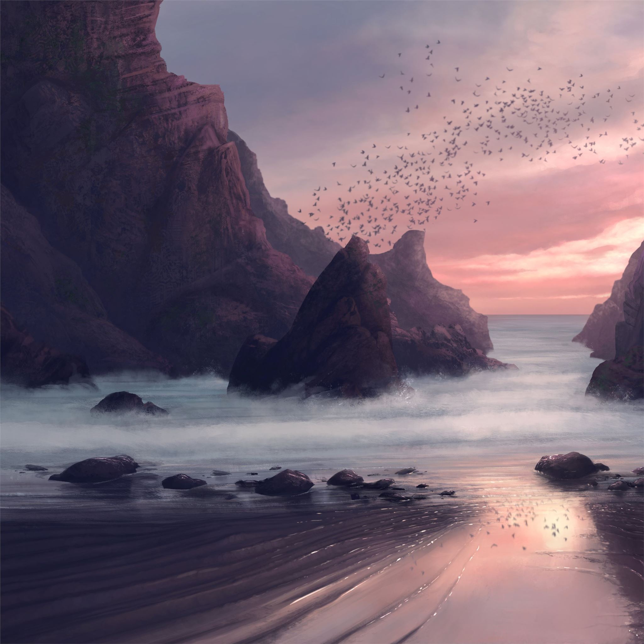 Beach Landscape Art Cool Wallpapers