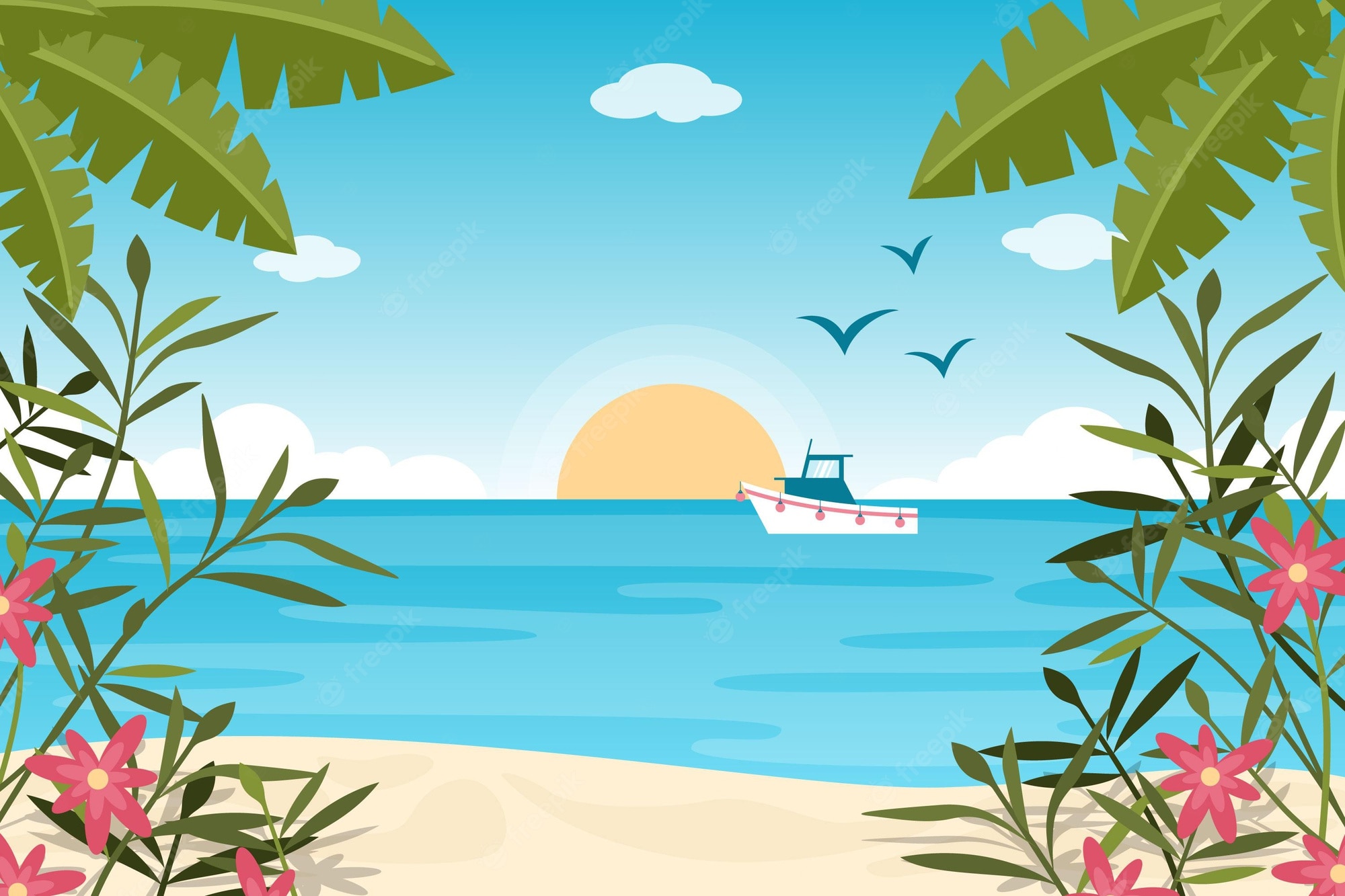 Beach Landscape Art Cool Wallpapers