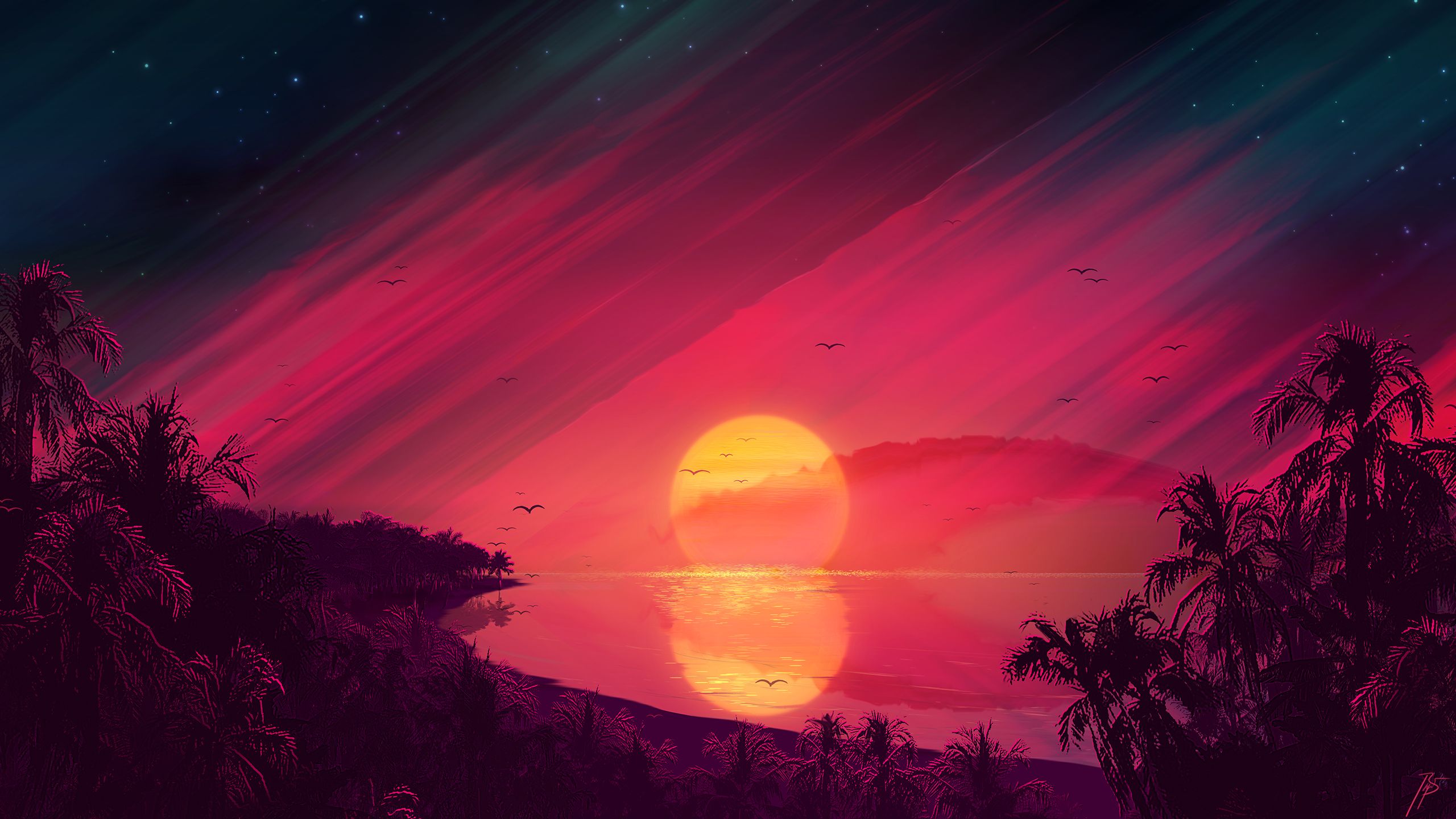 Beach Retro Wave Wallpapers