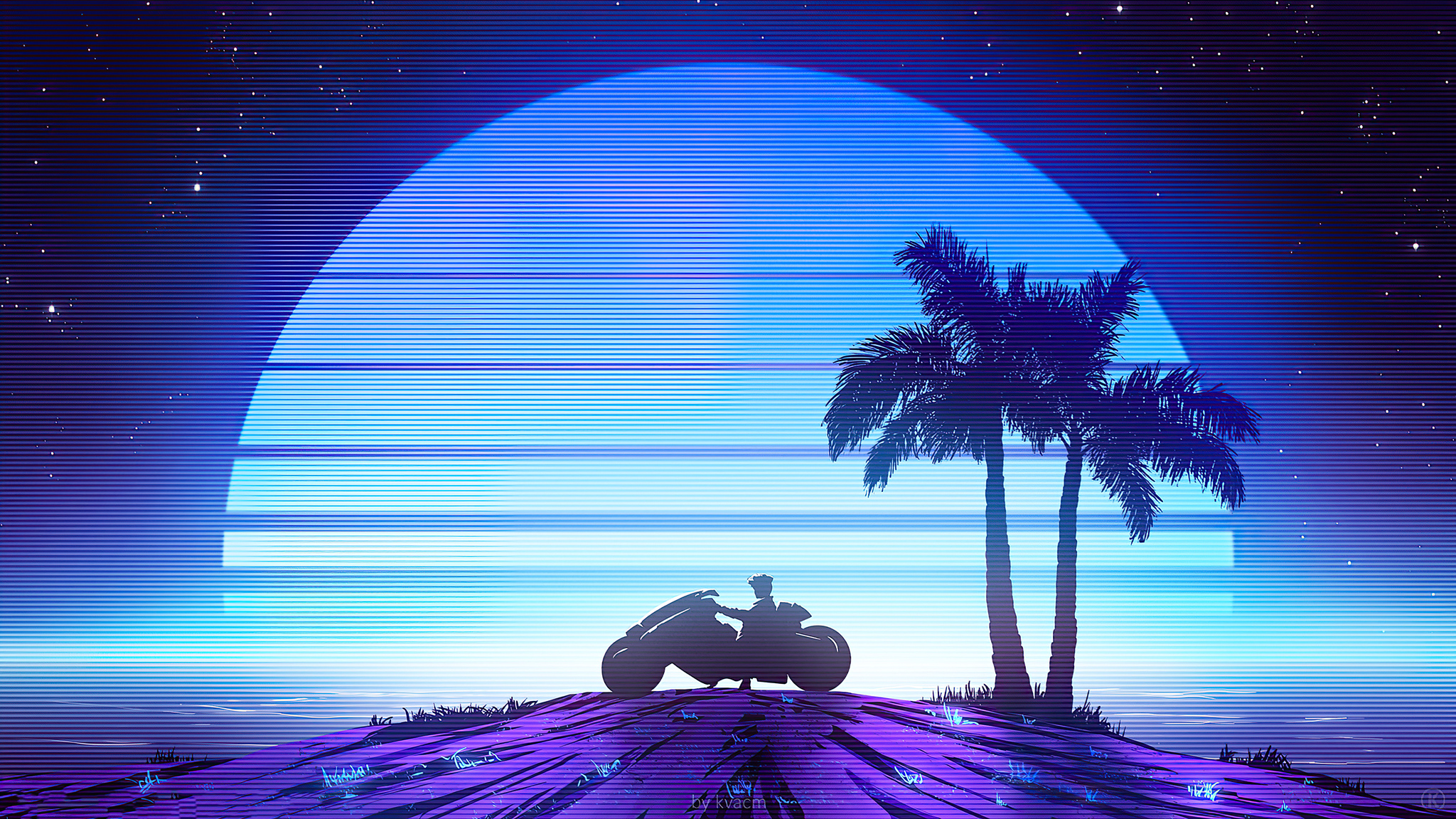 Beach Retro Wave Wallpapers