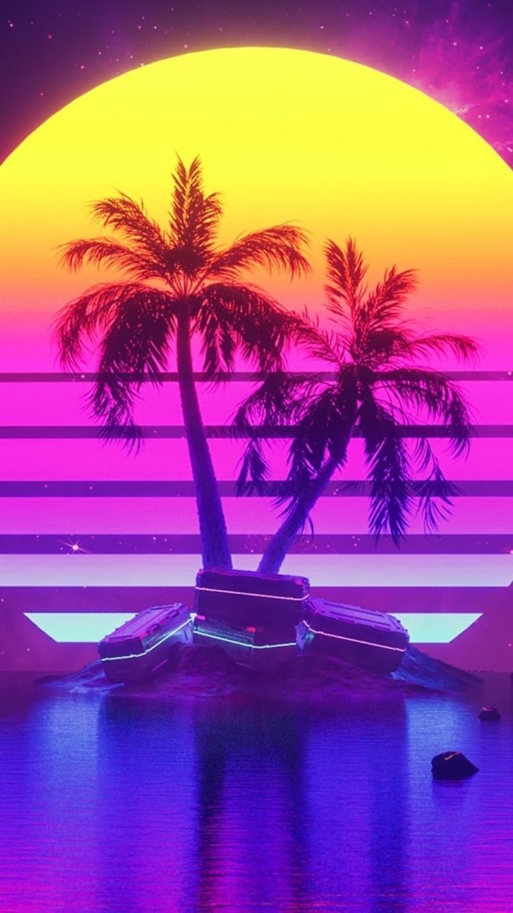 Beach Retro Wave Wallpapers