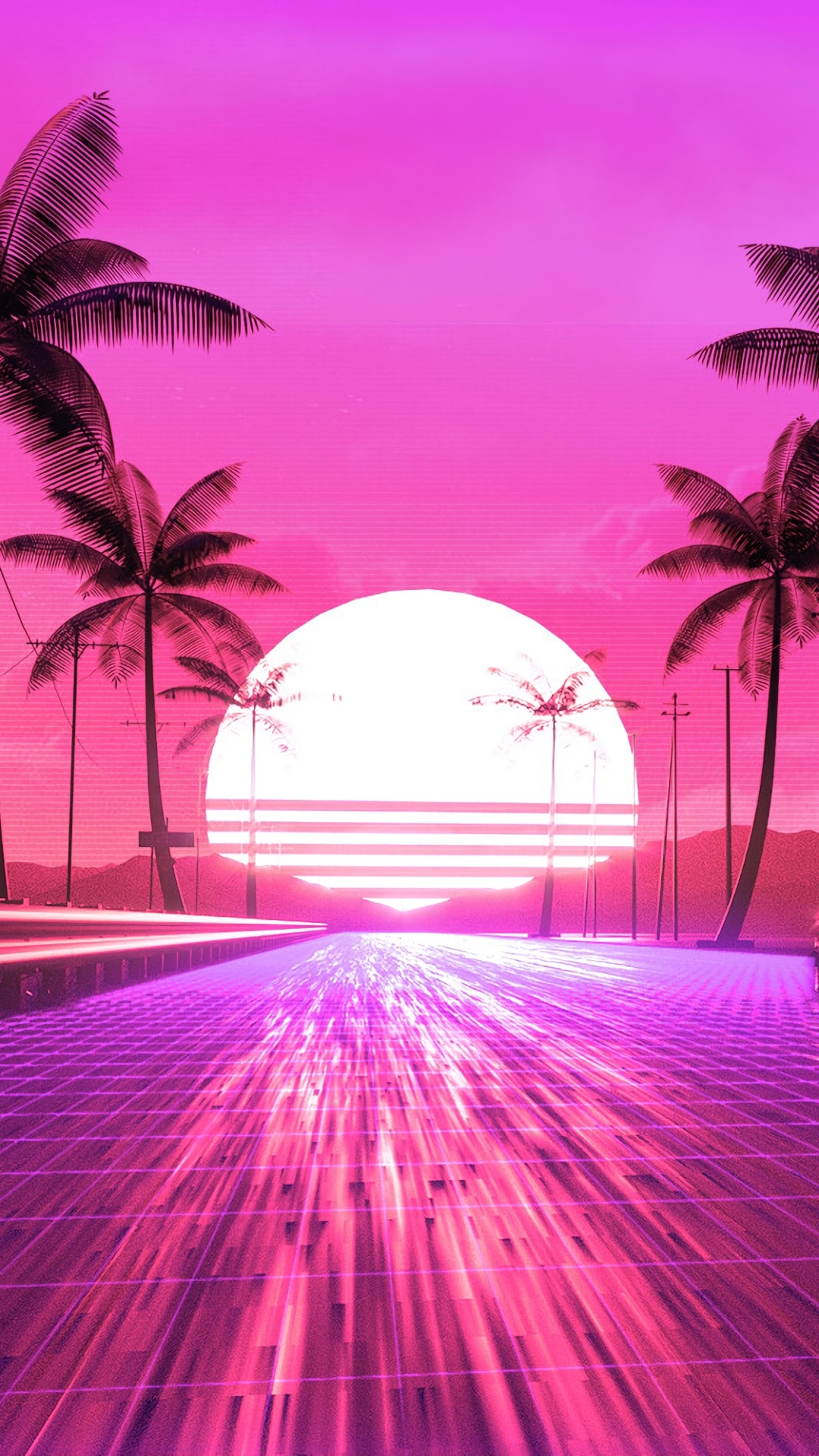 Beach Retro Wave Wallpapers