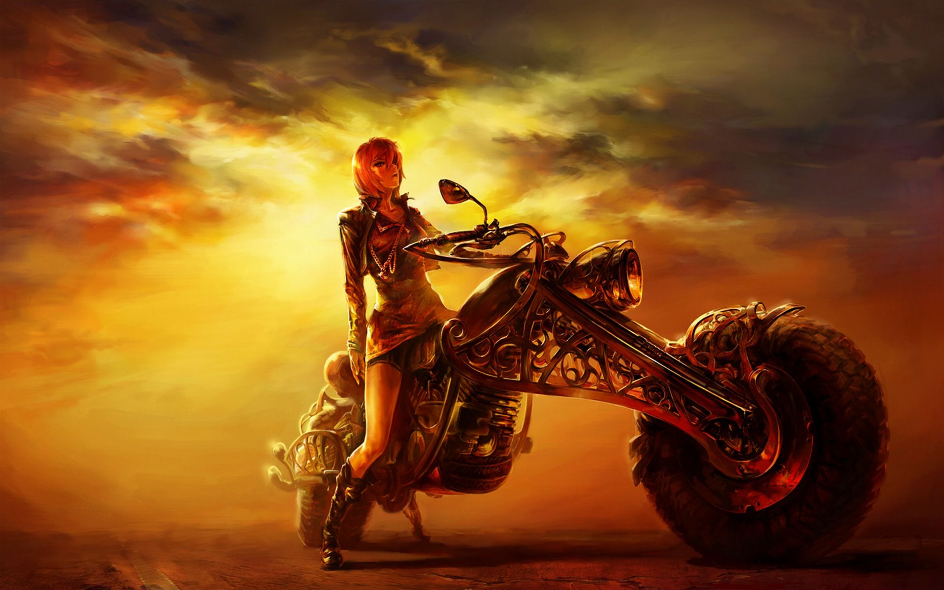 Biker Girl Futuristic Wallpapers