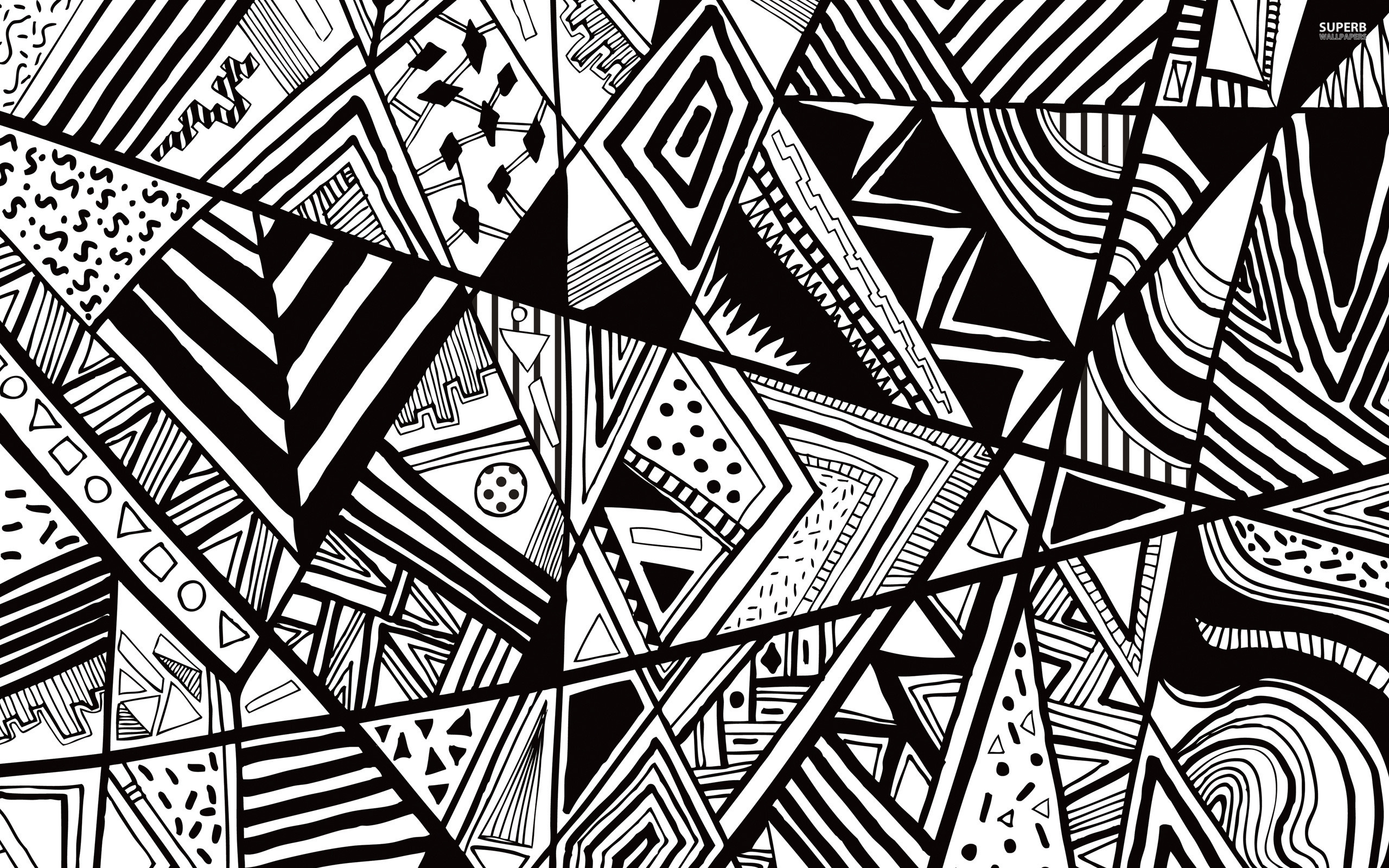 Black &Amp; White Triangle Pattern Wallpapers