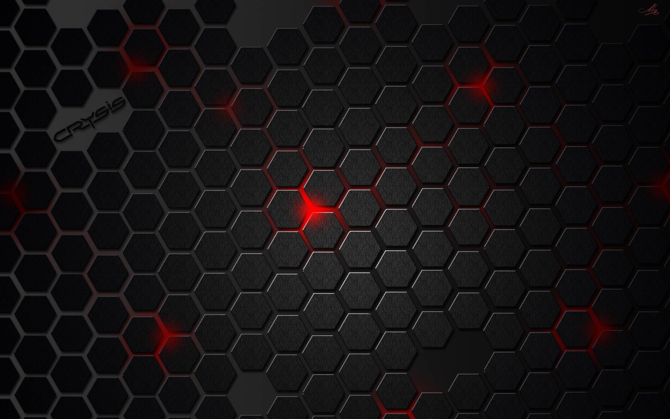 Black And Red Hexagon Wallpapers