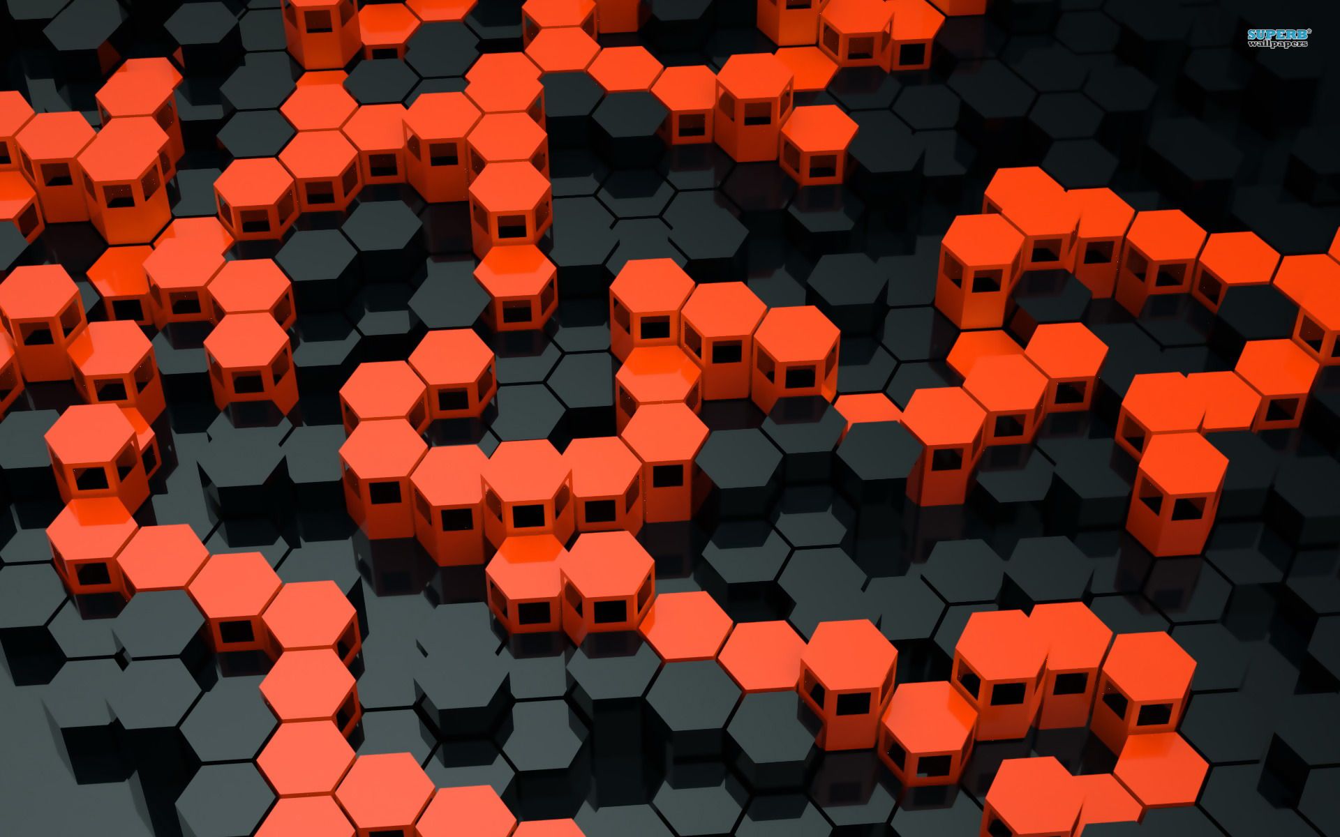 Black And Red Hexagon Wallpapers