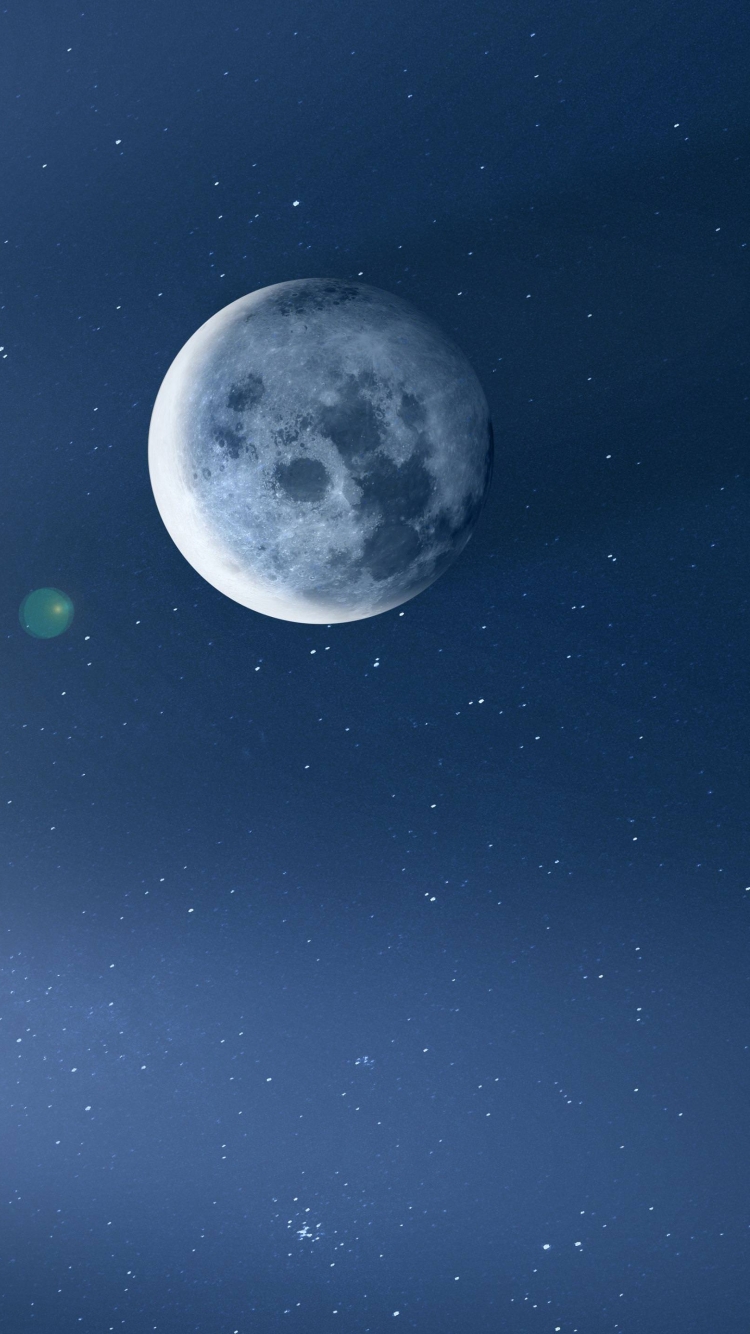 Blue Night Moon Stars Earth Wallpapers