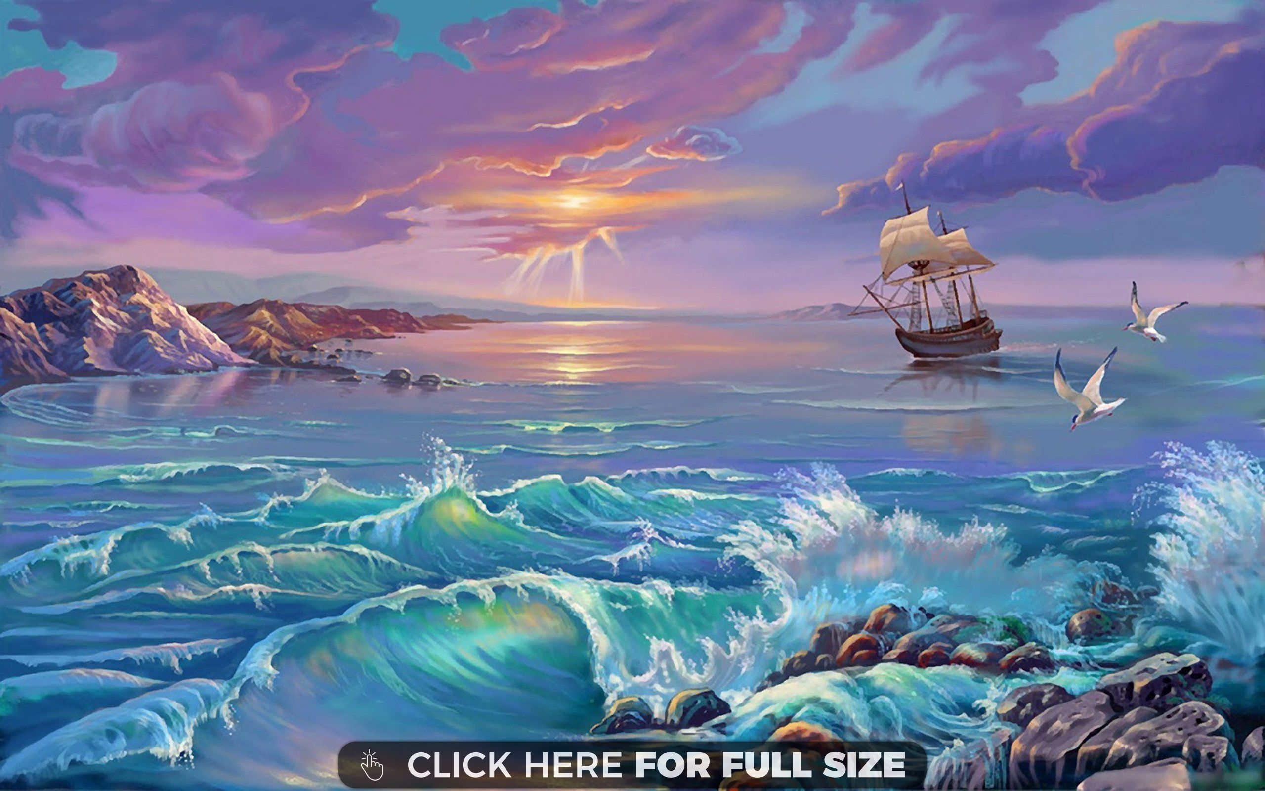 Boat And Red Cloud Art Wallpapers