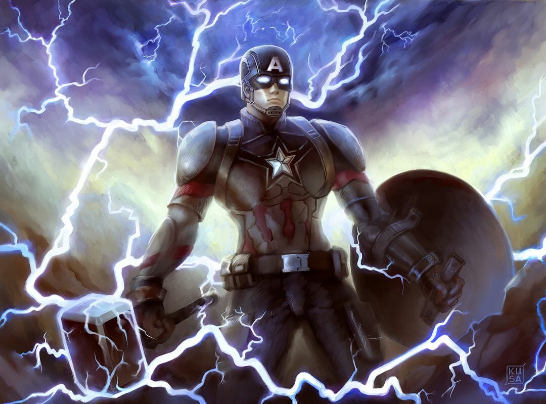 Captain America With Mjolnir And Shield Art Wallpapers