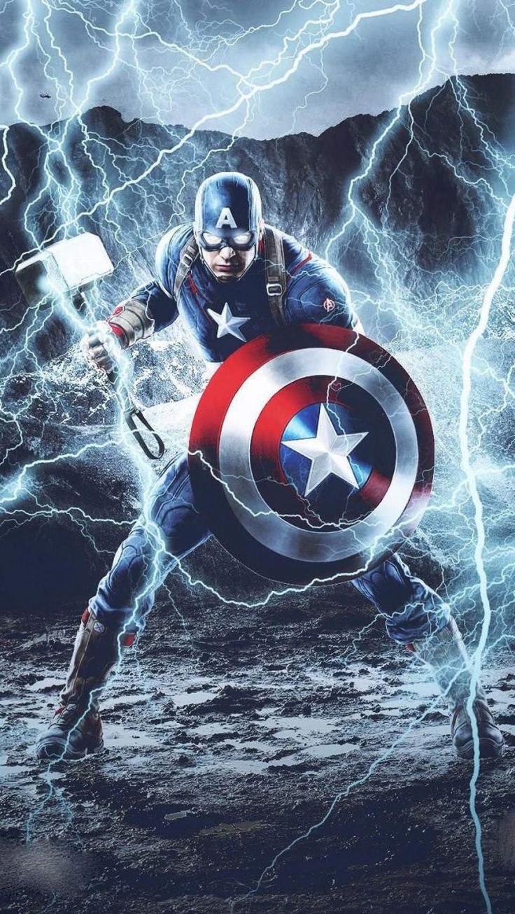 Captain America With Mjolnir And Shield Art Wallpapers