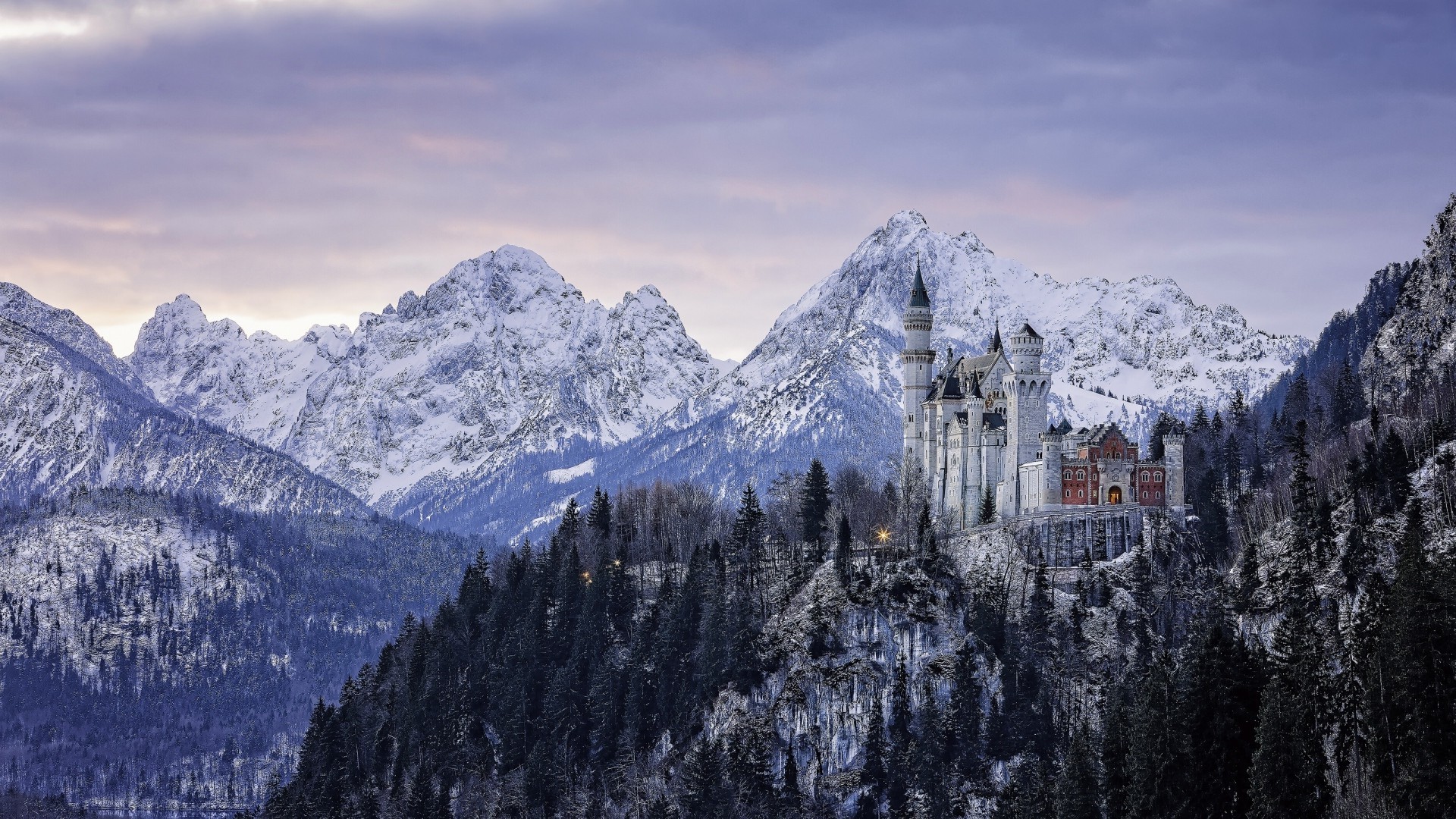 Castle In Winter Landscape Wallpapers