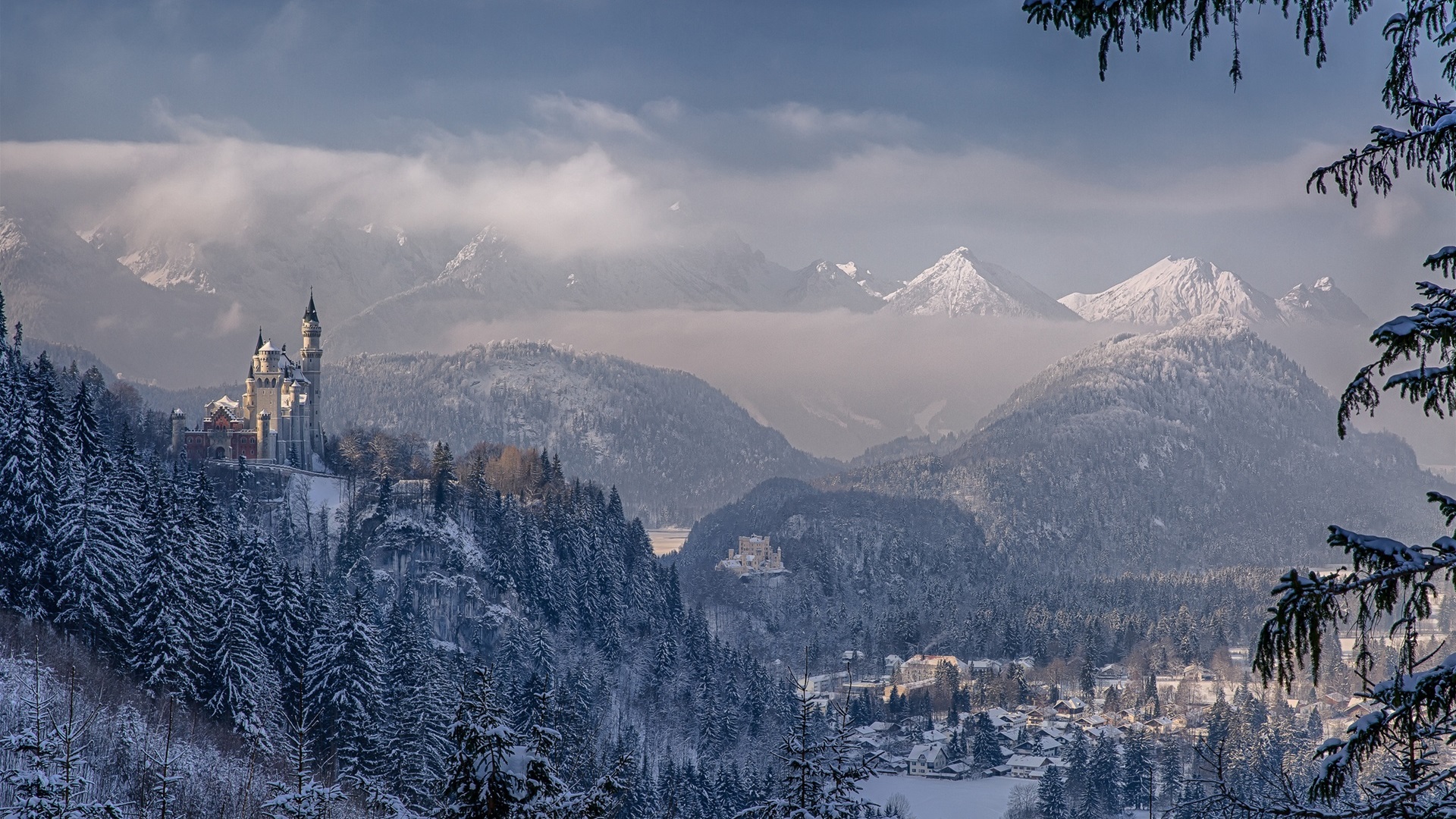 Castle In Winter Landscape Wallpapers