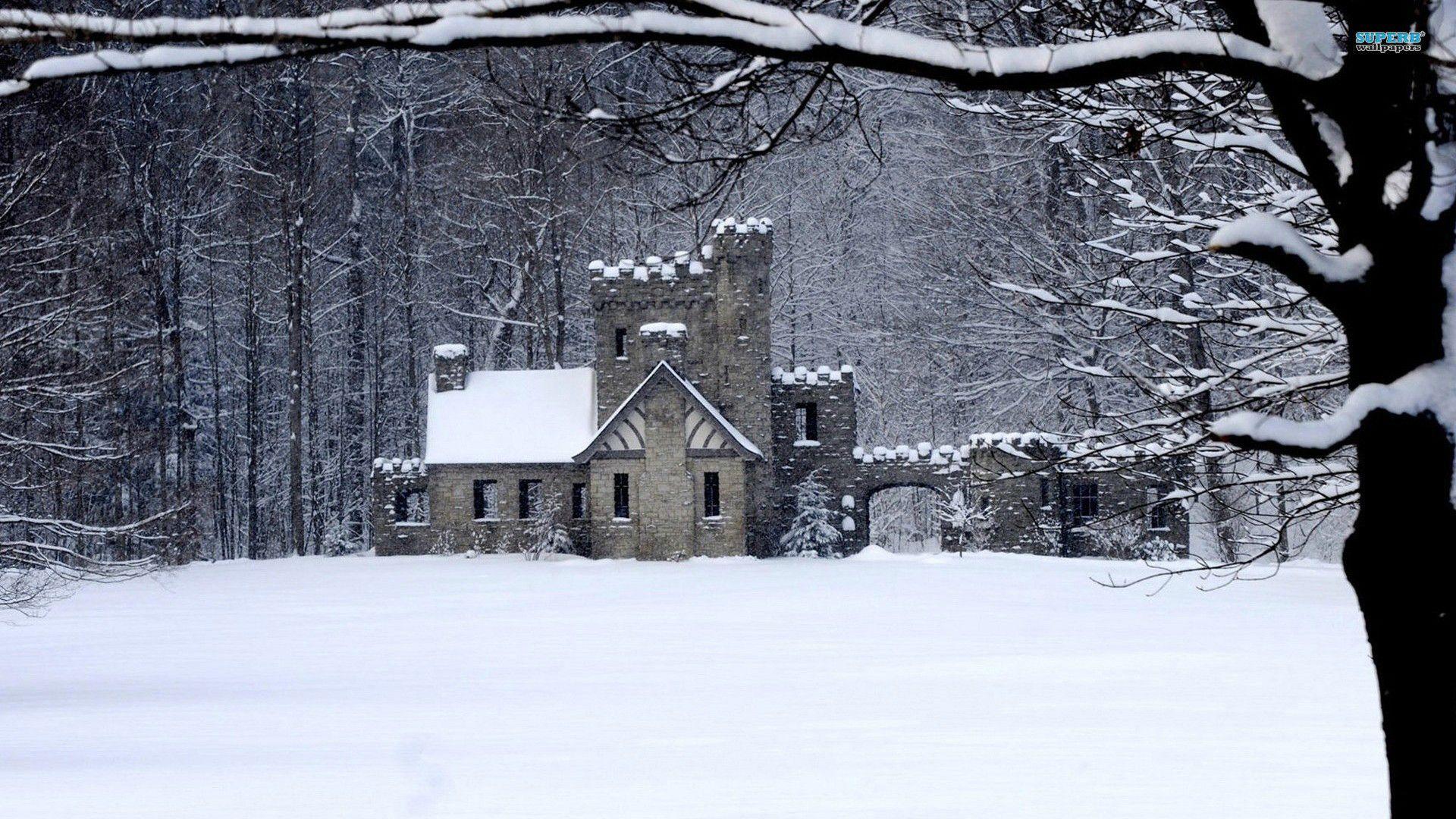 Castle In Winter Landscape Wallpapers