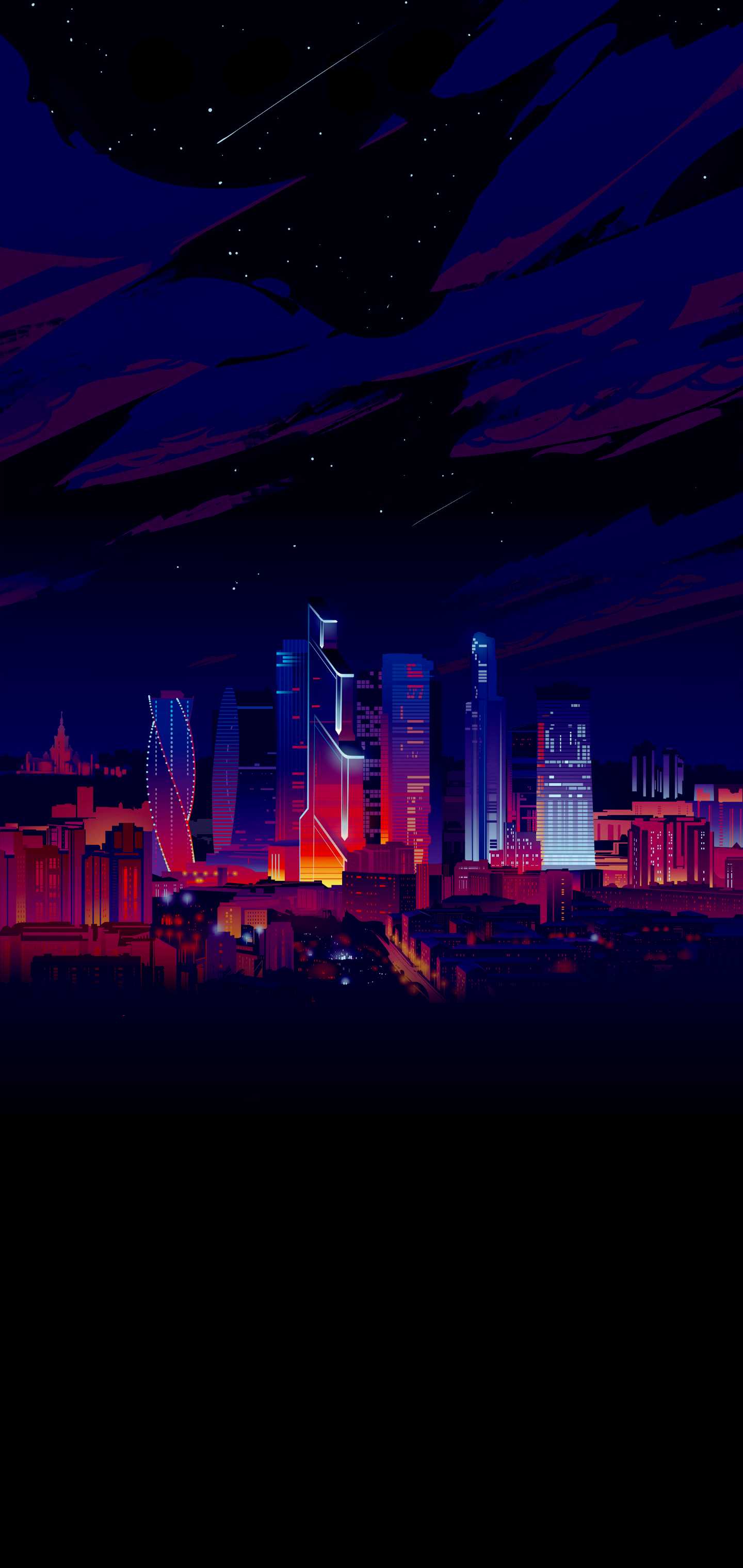 City Buildings Lights 8 Bit Wallpapers