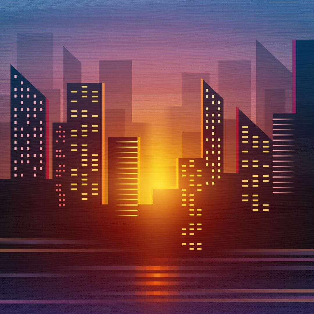 City Buildings Lights 8 Bit Wallpapers