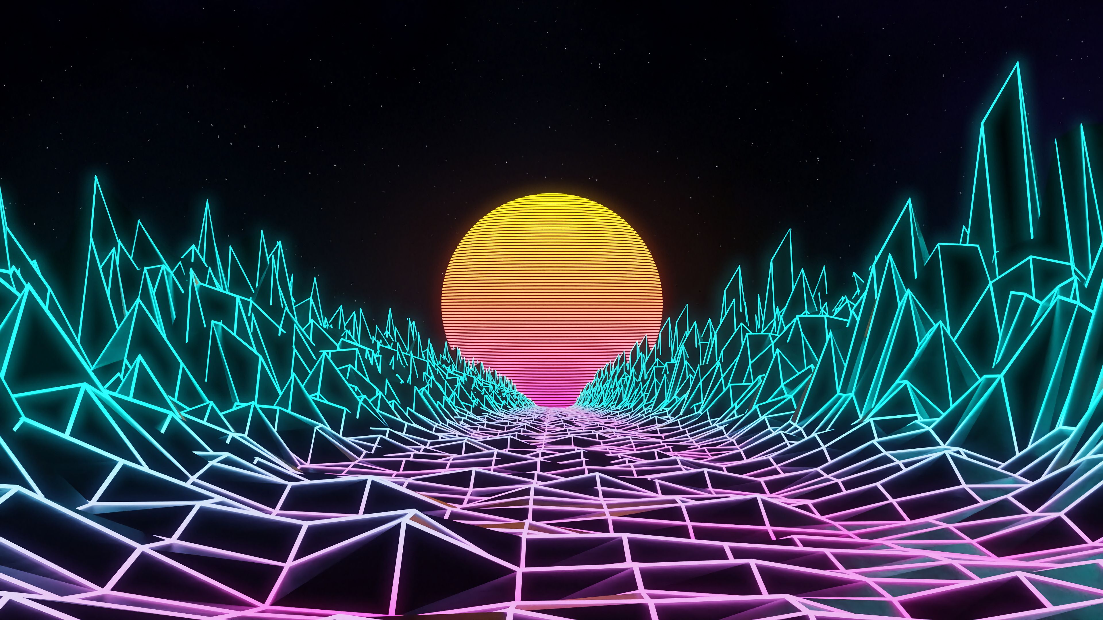 City Retrowave Synthwave Art Wallpapers