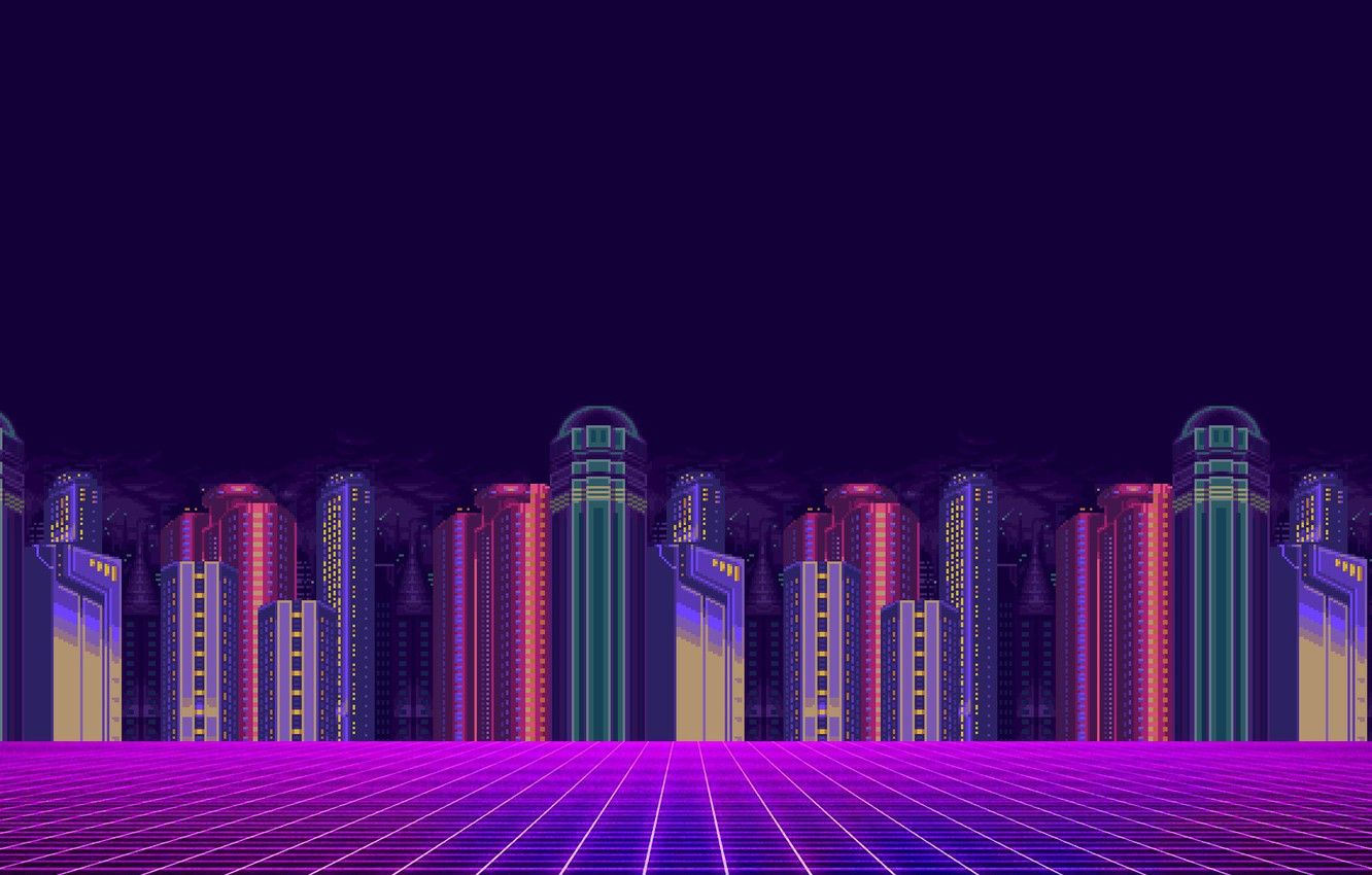 City Retrowave Synthwave Art Wallpapers