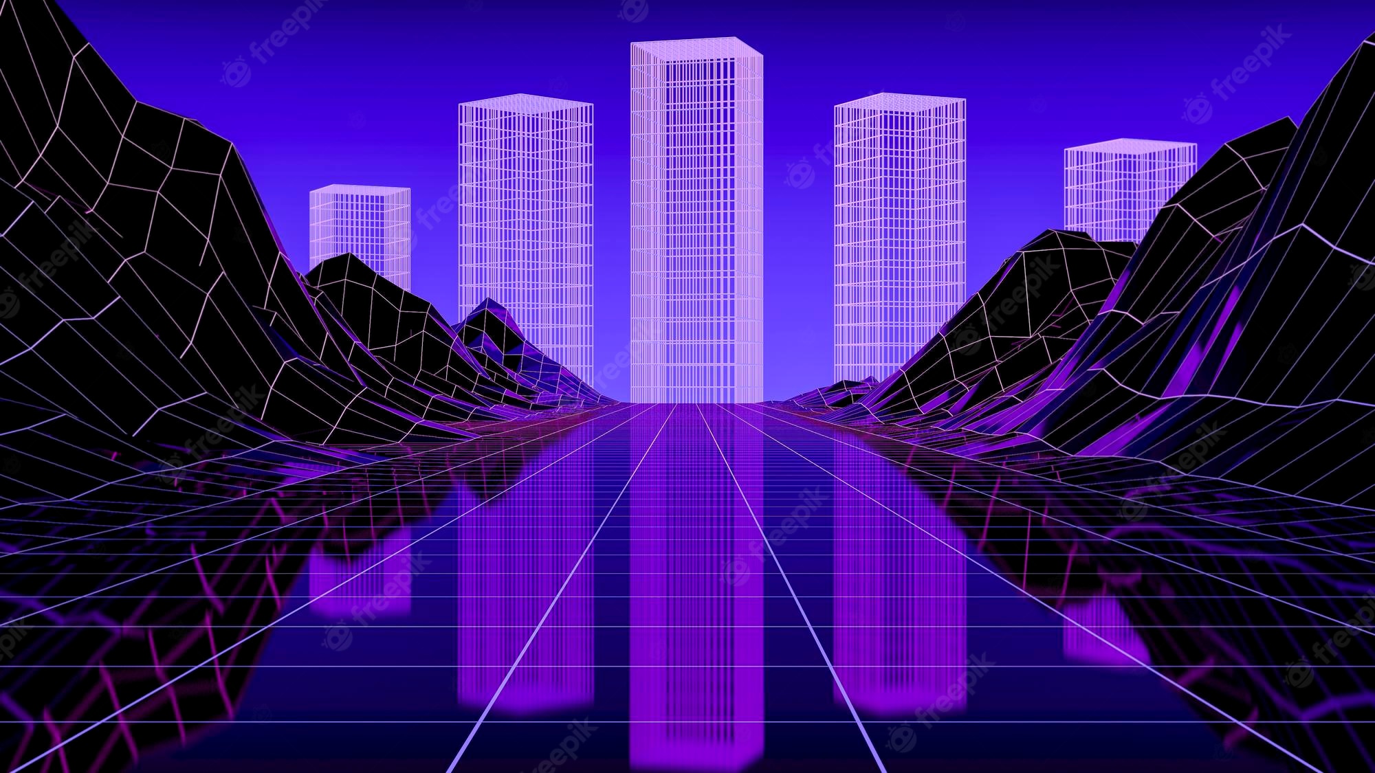 City Retrowave Synthwave Art Wallpapers