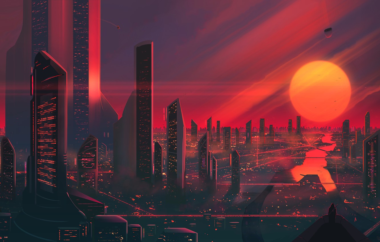 City Retrowave Synthwave Art Wallpapers