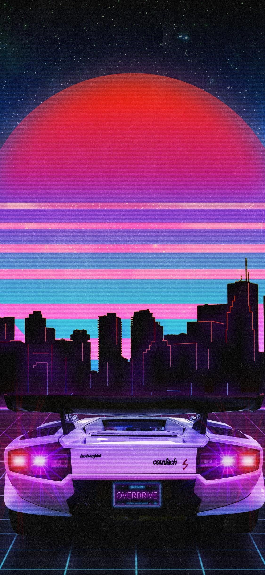 City Retrowave Synthwave Art Wallpapers