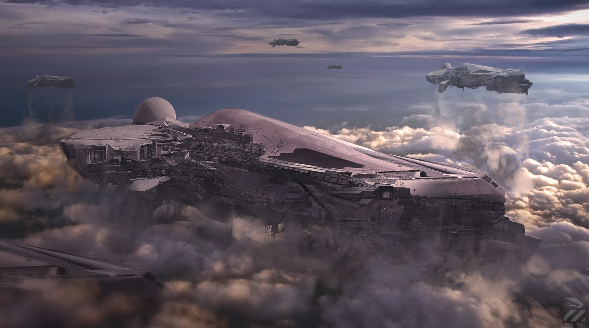 Cloudy Sci Fi Hd Sky Art Wallpapers