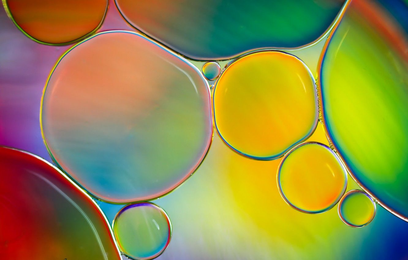 Colored Oil Reflection On Water Wallpapers