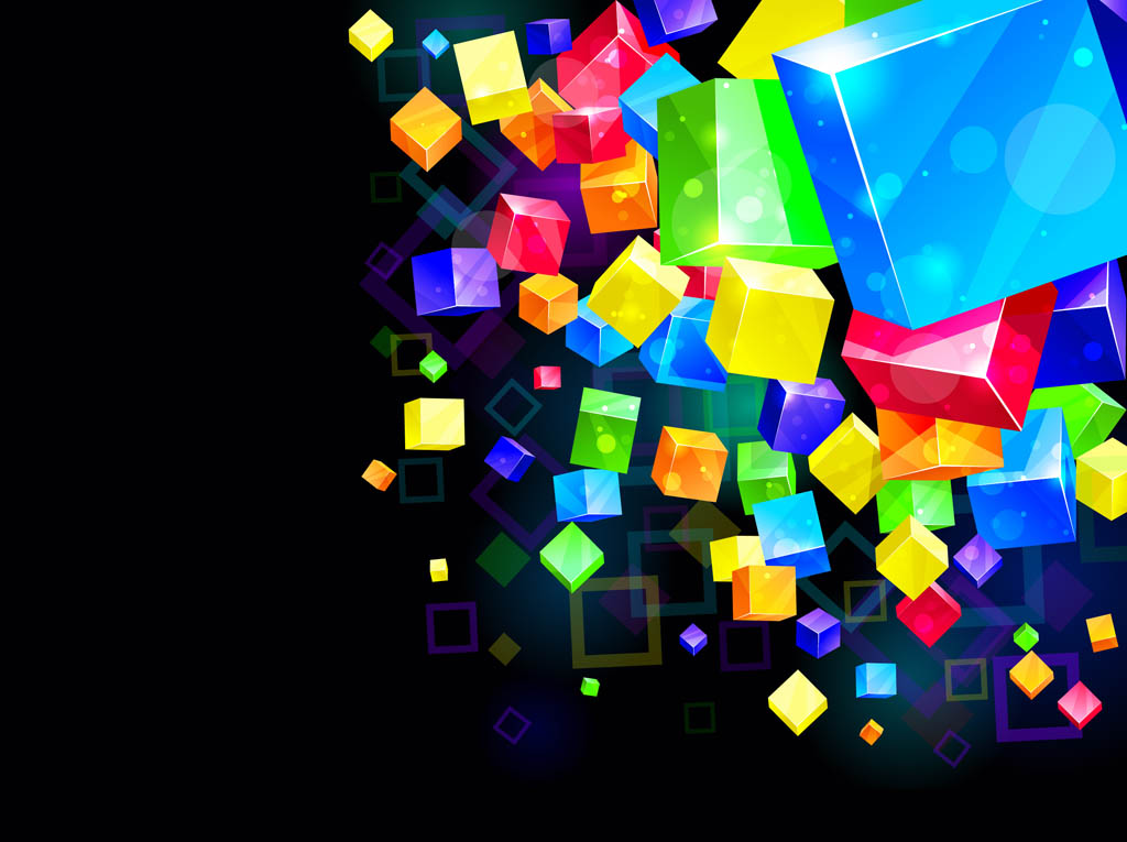 Colorful Cube Pattern Wallpapers