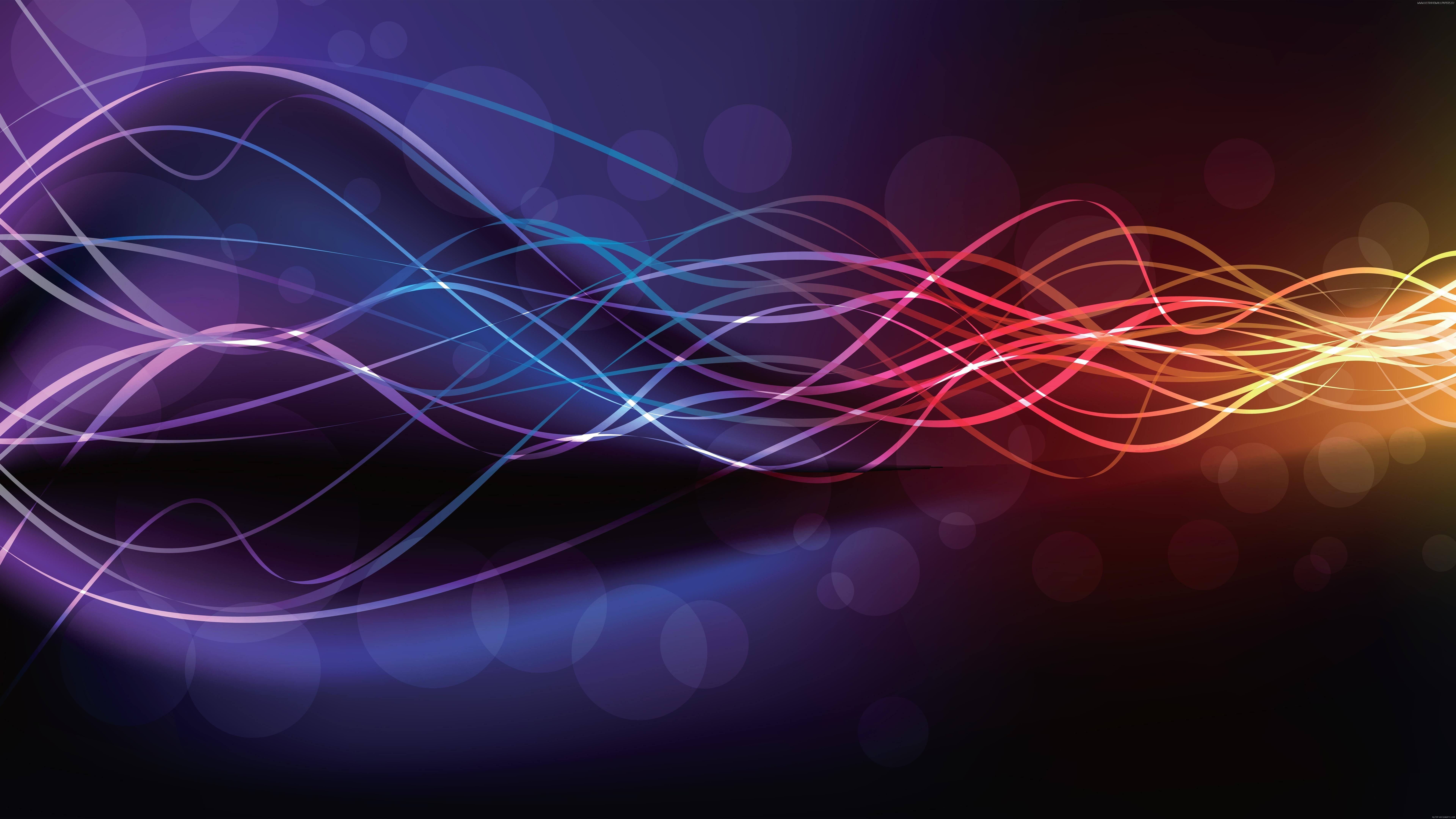 Colorful Waves Of Line Art Wallpapers