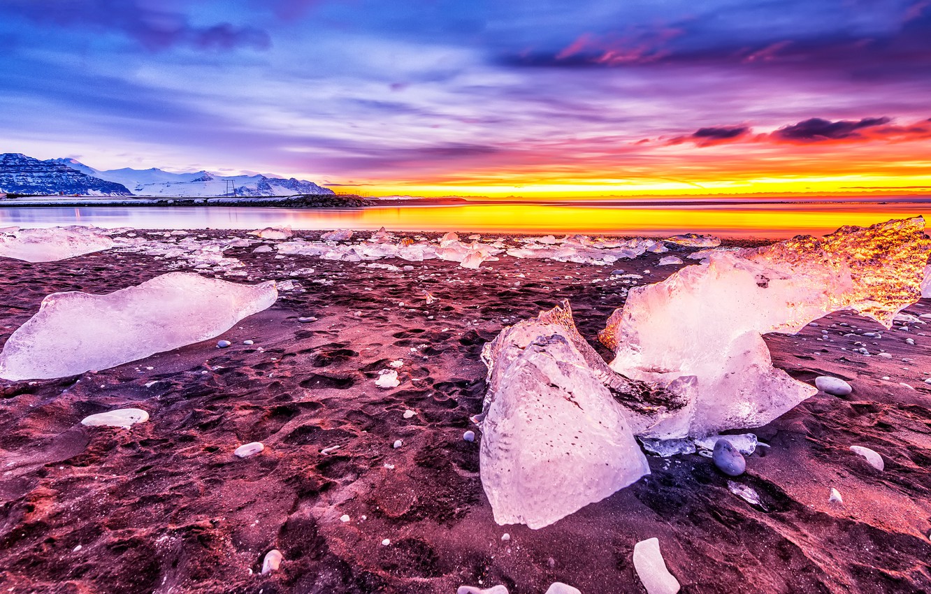 Colourful Clouds Artistic Sunset And Mountains Wallpapers